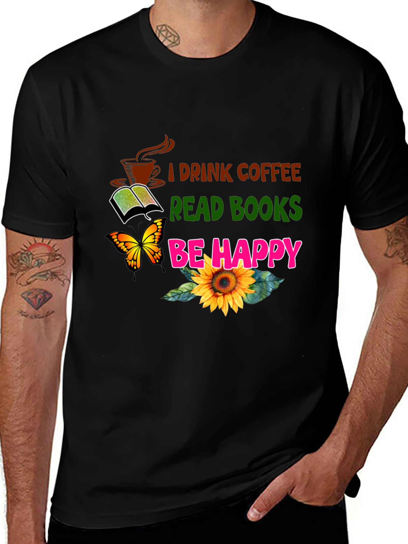Coffee Books Happy T-Shirt