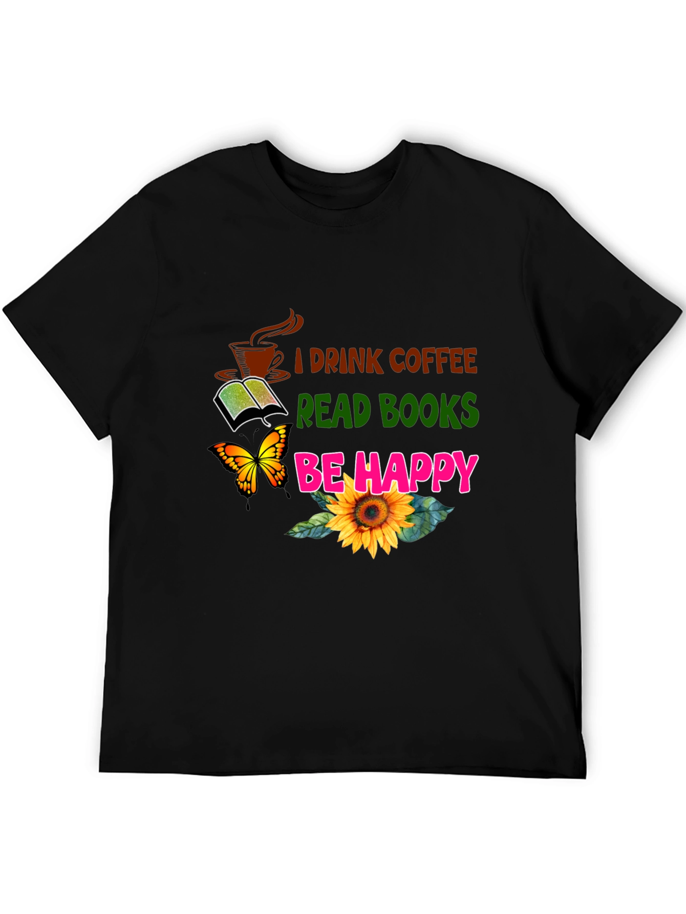 Coffee Books Happy T-Shirt