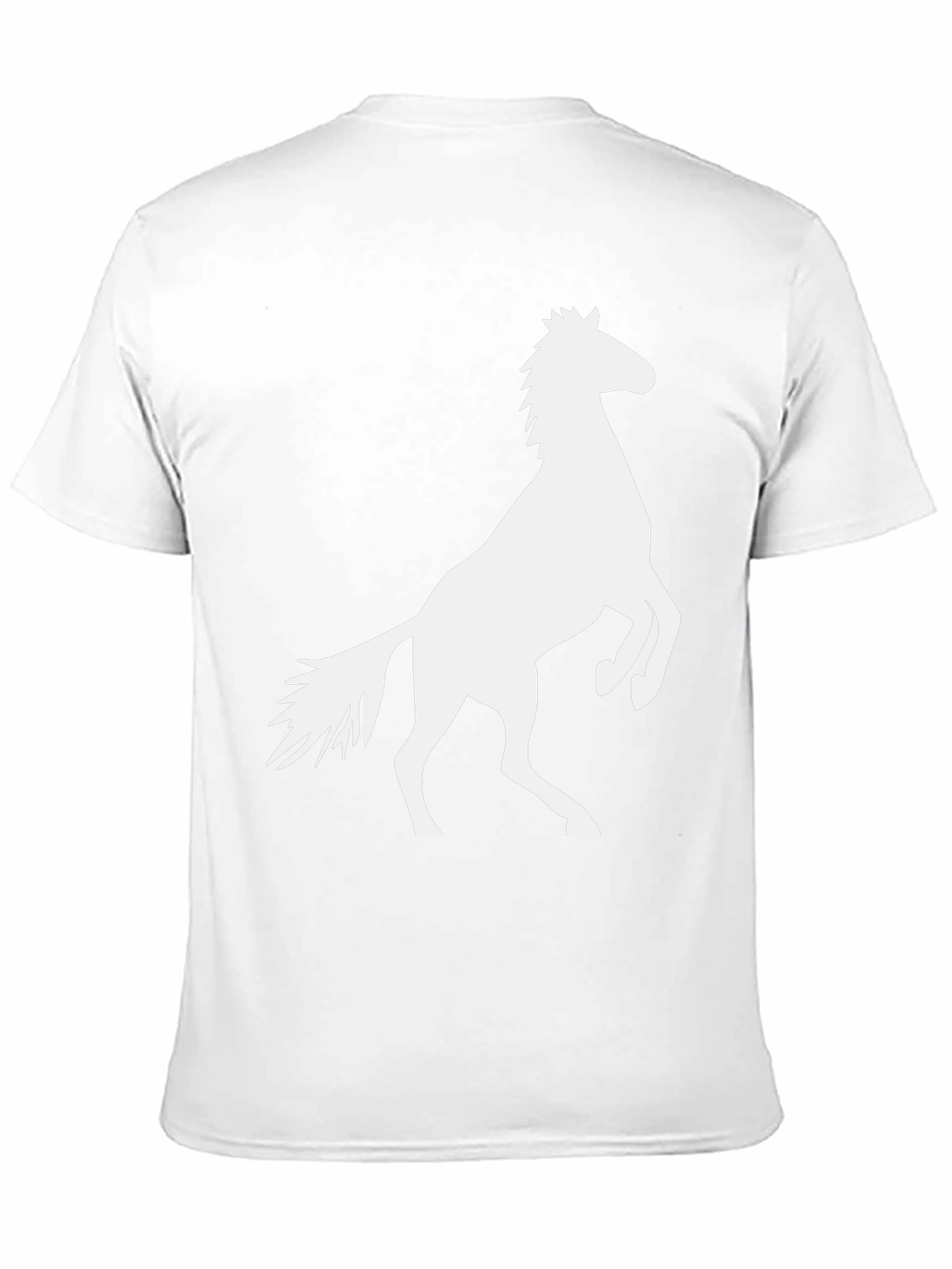 Black T-Shirt with White Horse Graphic