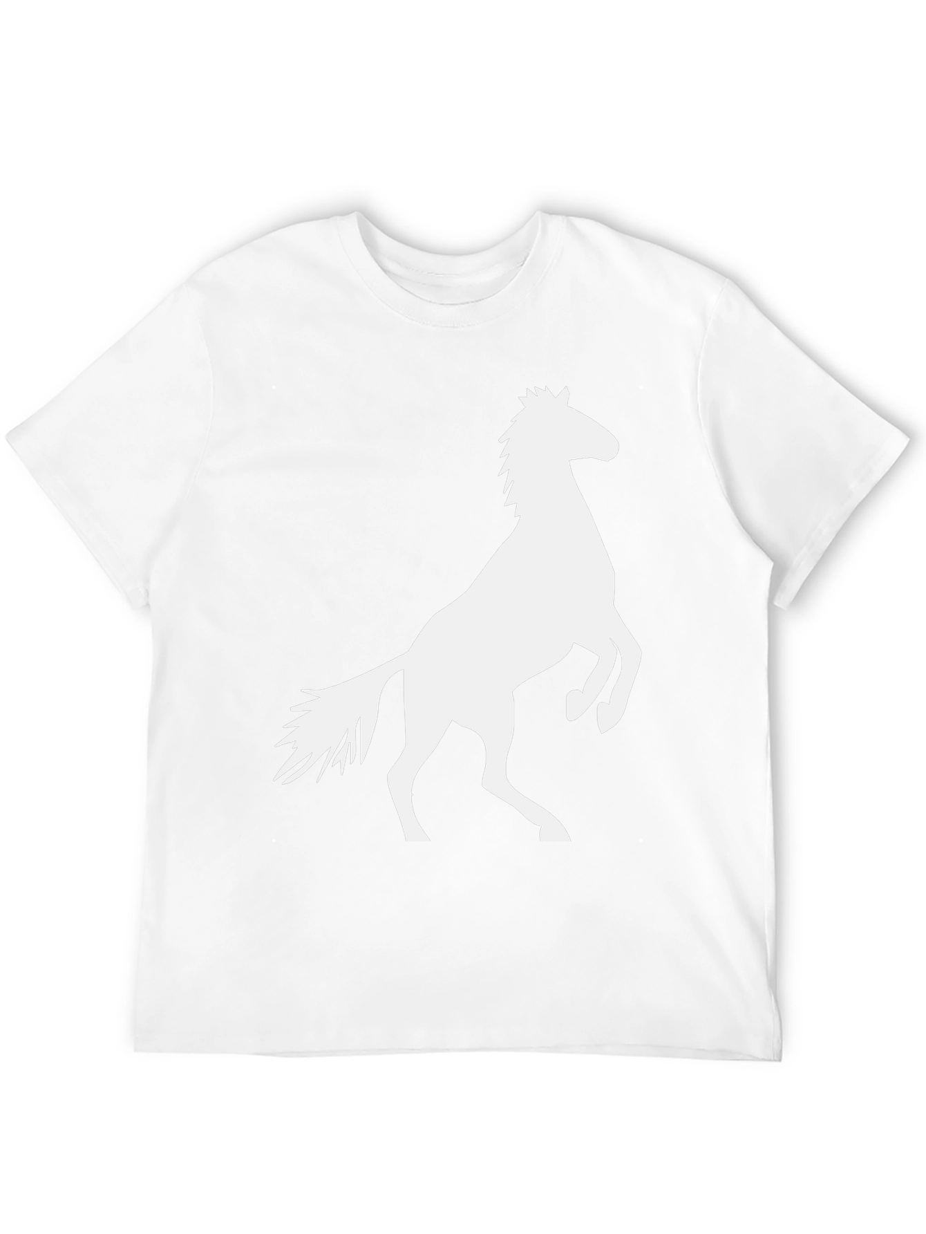 Black T-Shirt with White Horse Graphic