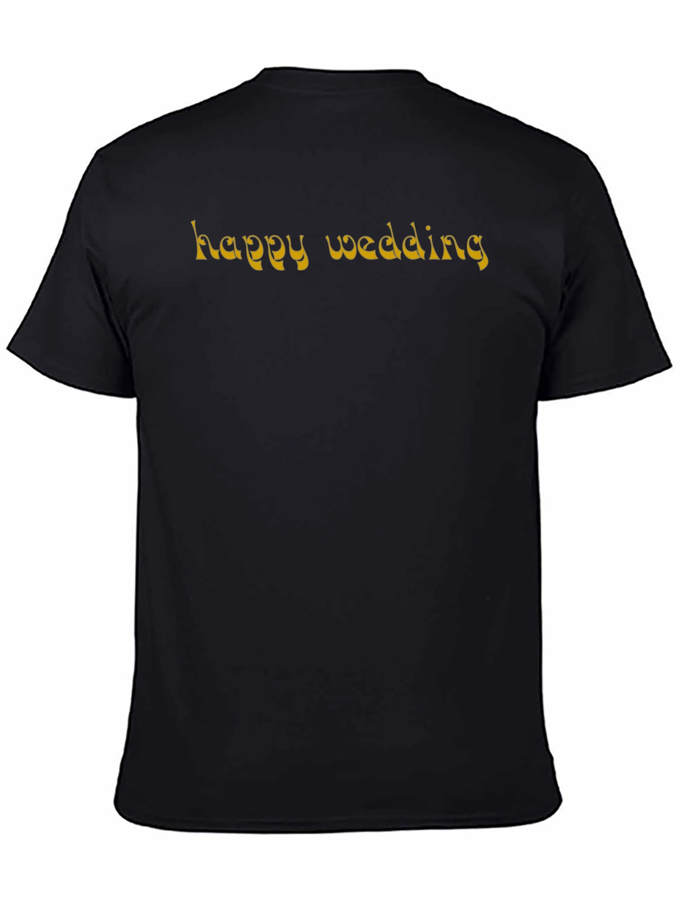 Happy Wedding Graphic Tee - Black Casual Shirt