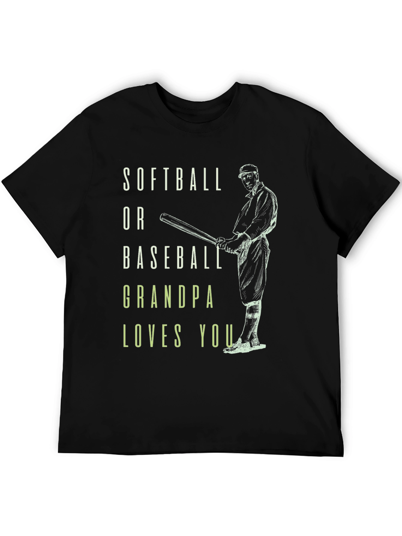 Softball or Baseball Grandpa Loves You Graphic Tee