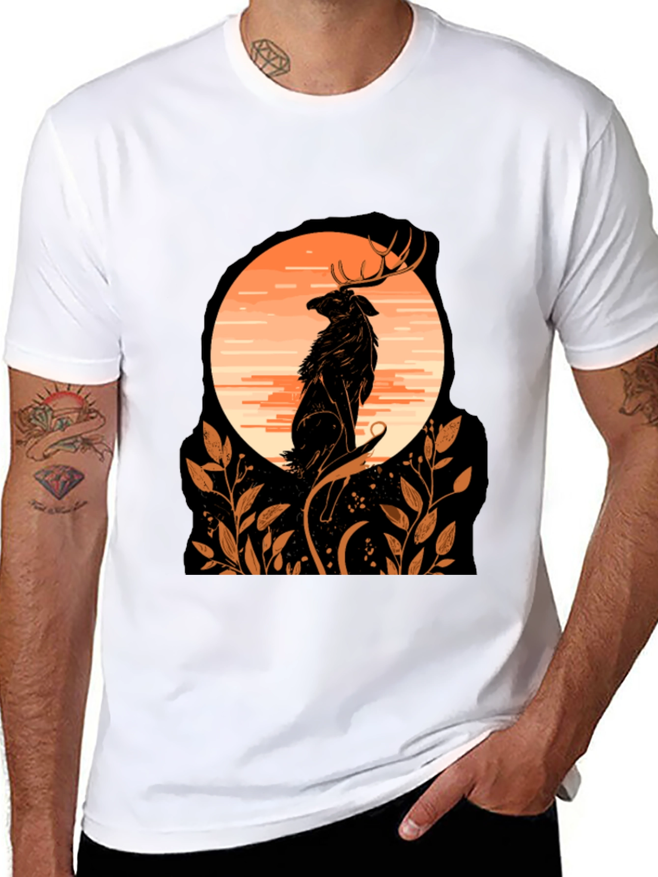 Wildlife Sunset Graphic Tee - Black