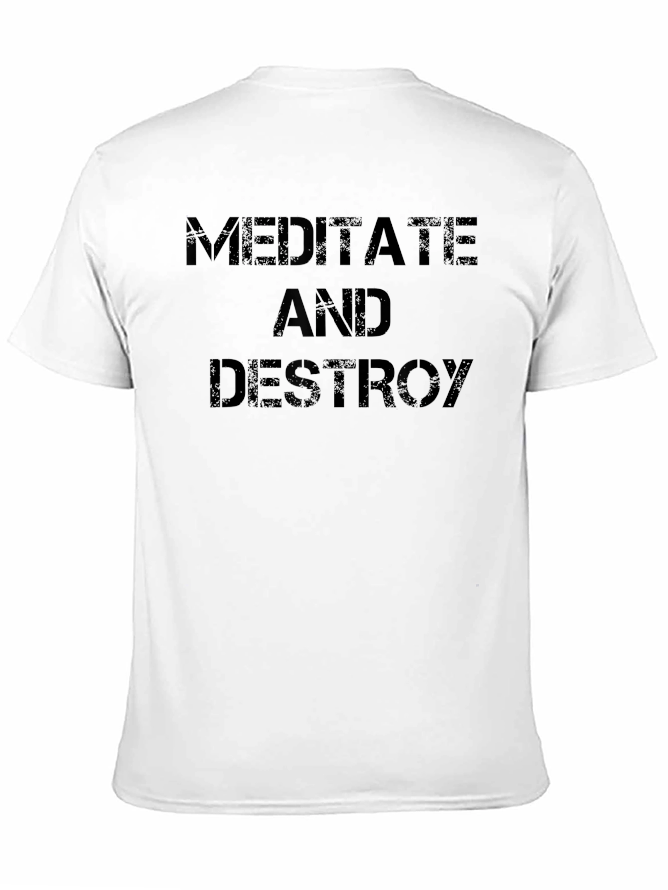 Meditate and Destroy Mens Black T-Shirt