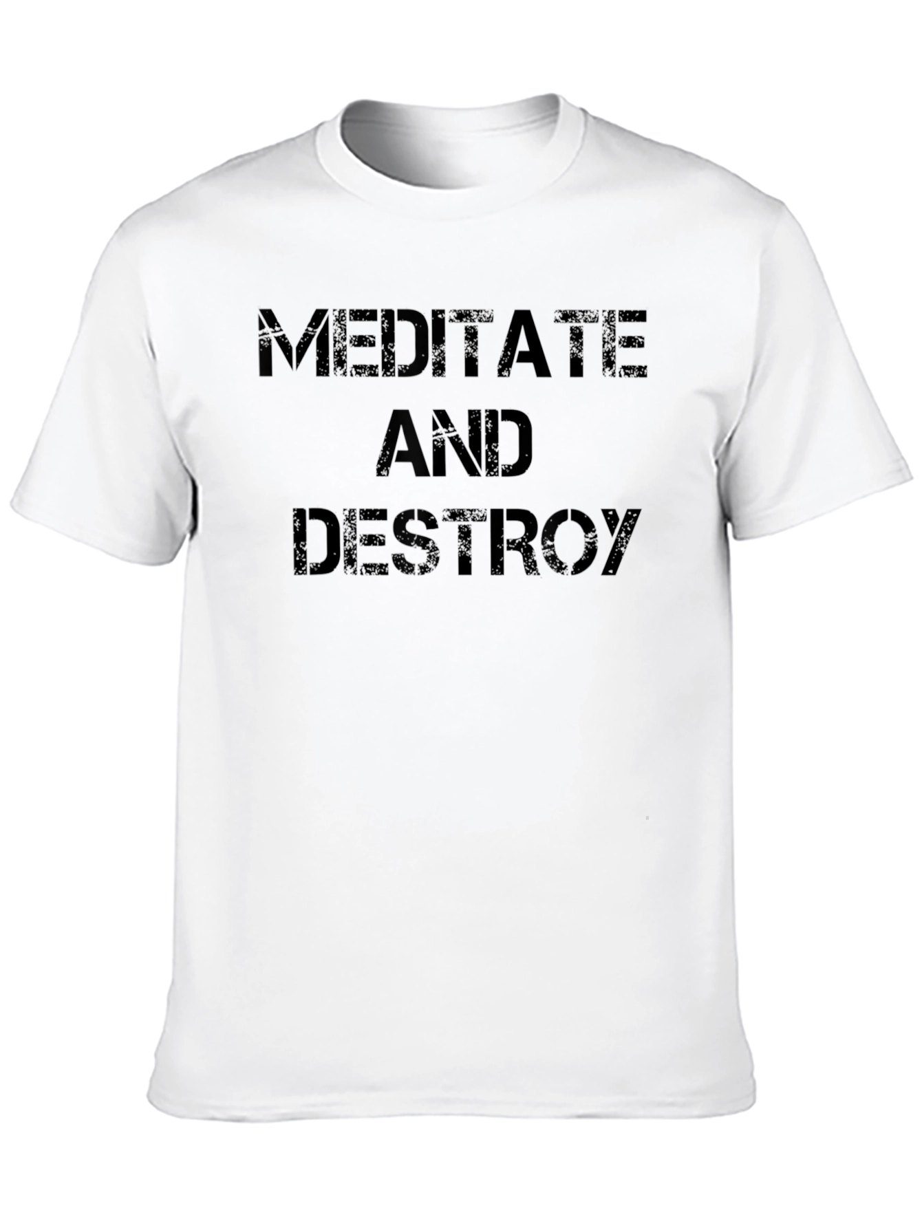 Meditate and Destroy Mens Black T-Shirt