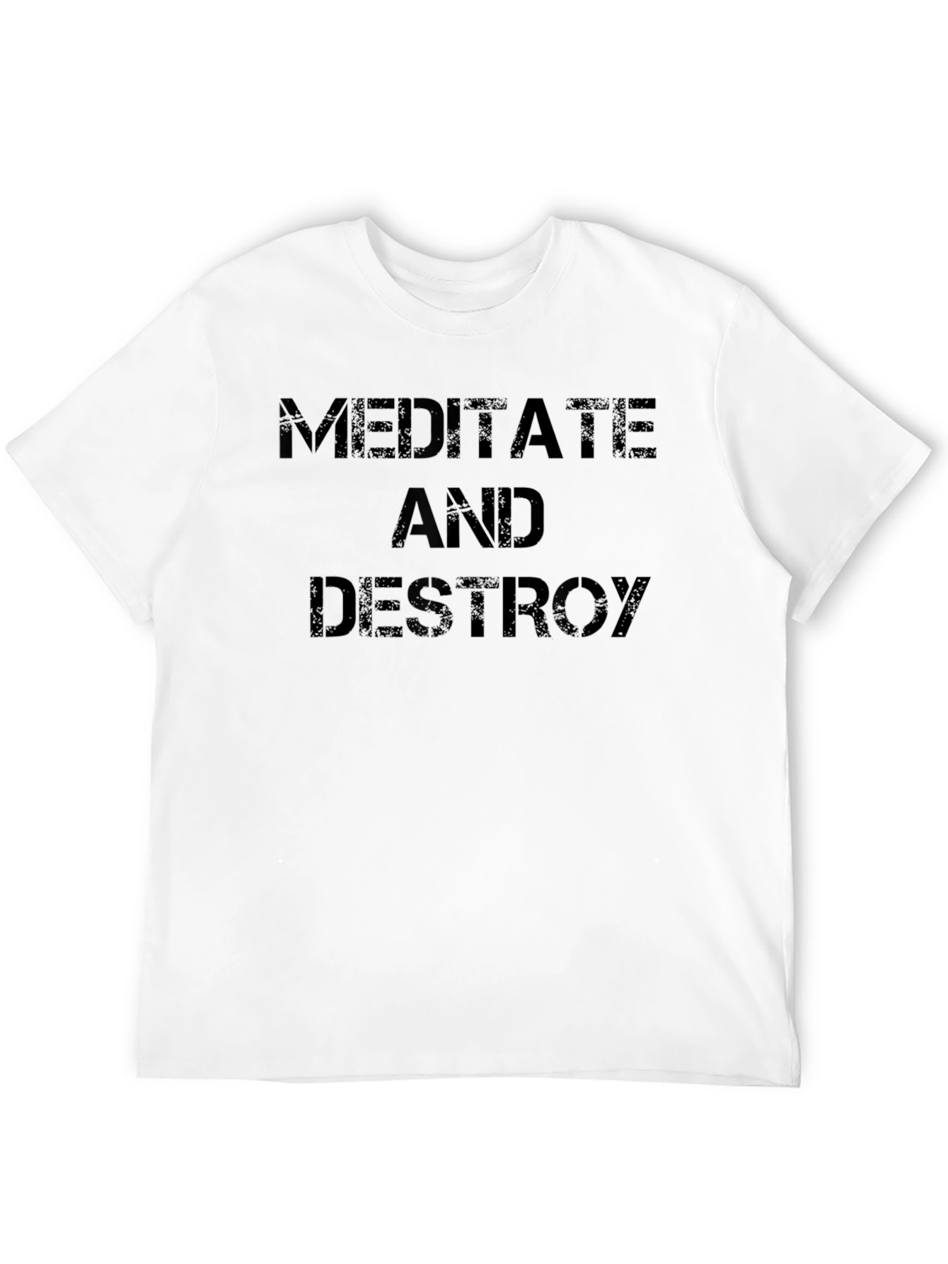Meditate and Destroy Mens Black T-Shirt