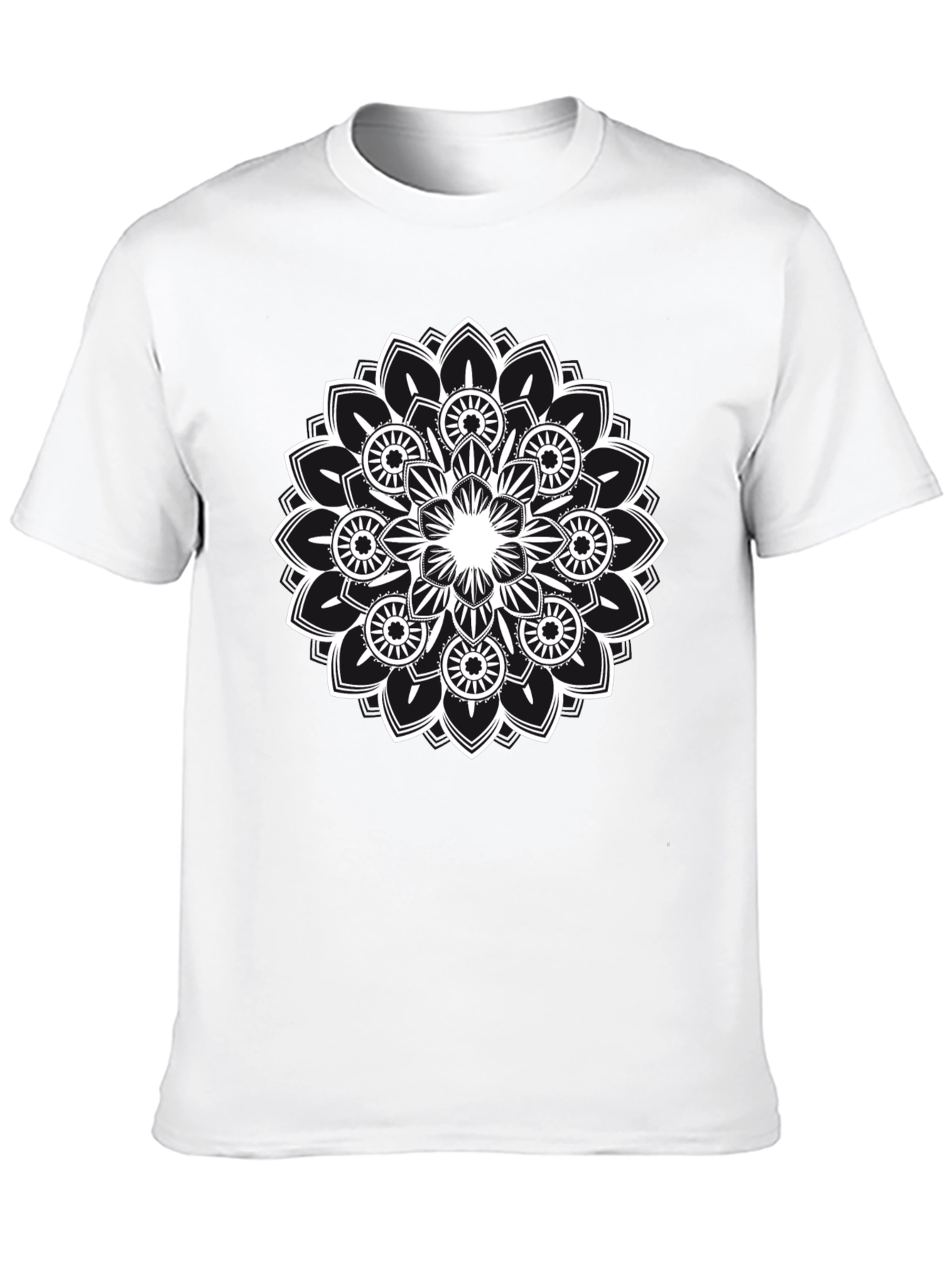 Mandala Graphic Tee - Black Cotton Comfort