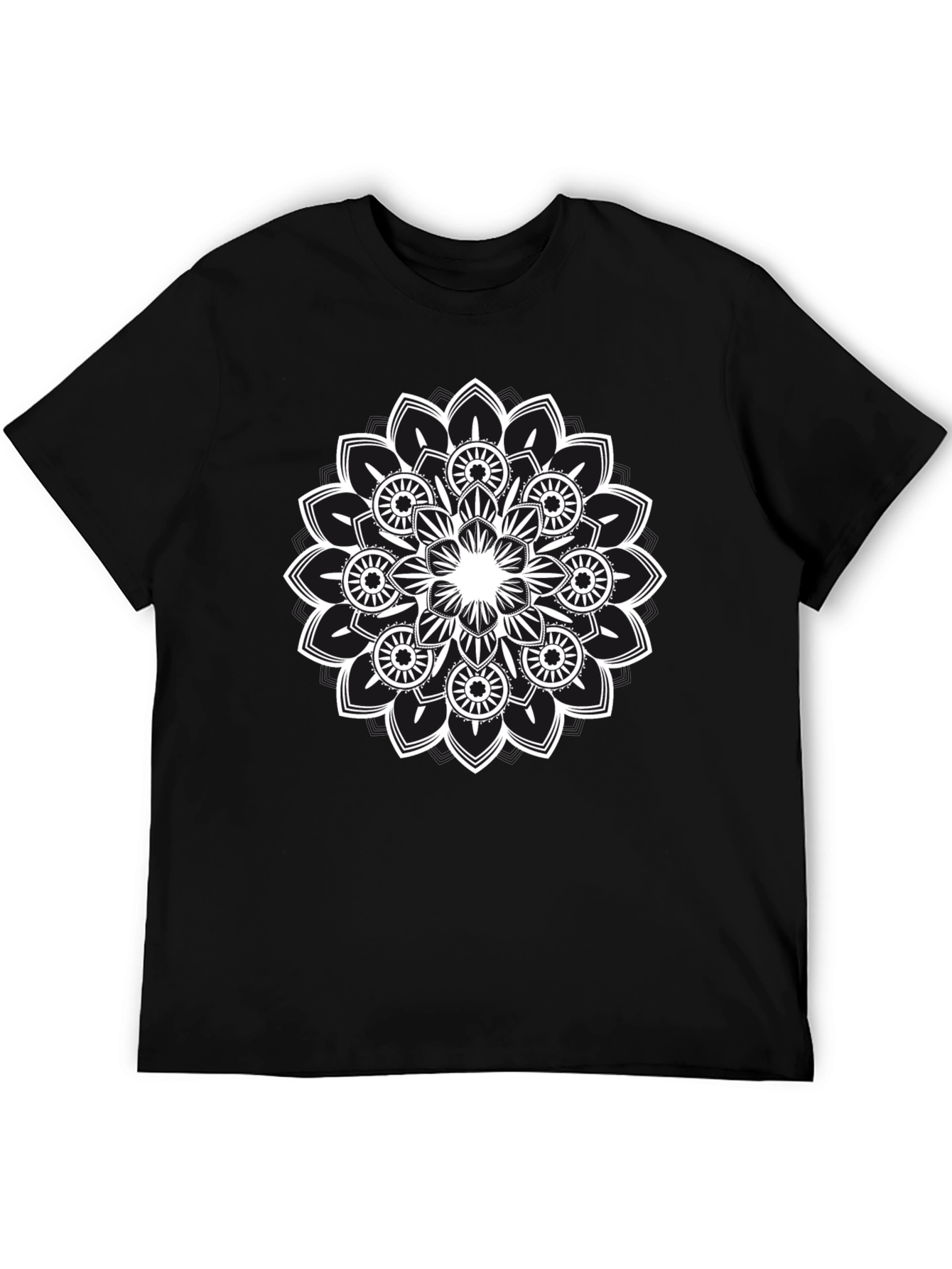 Mandala Graphic Tee - Black Cotton Comfort