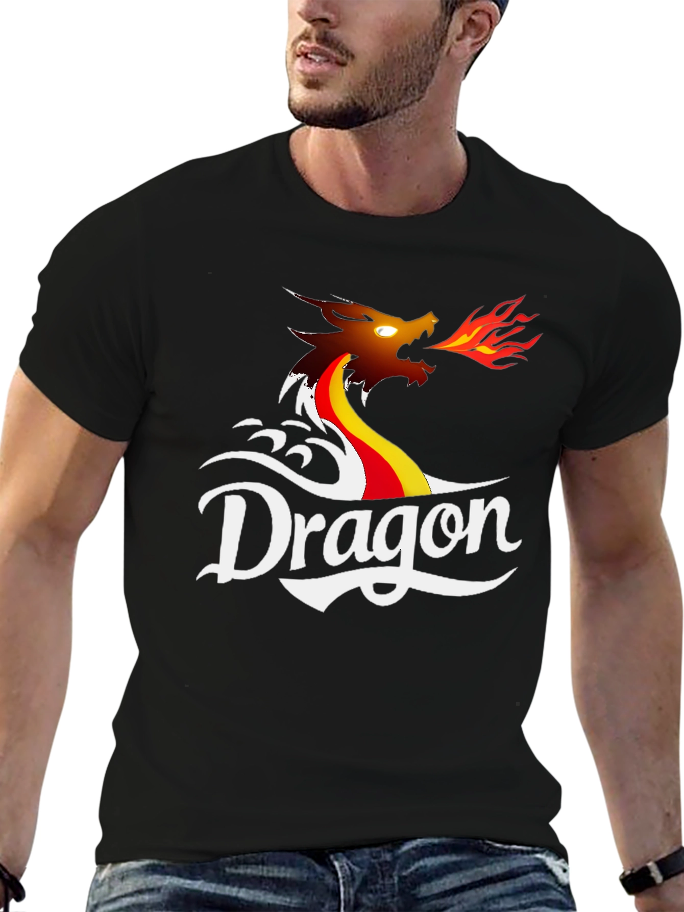 Dragon Graphic T-Shirt - Black Cotton Tee