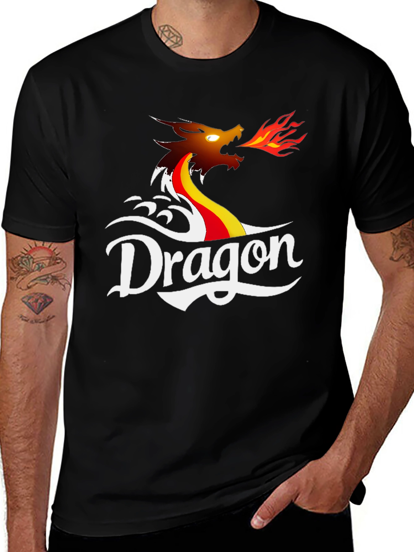 Dragon Graphic T-Shirt - Black Cotton Tee