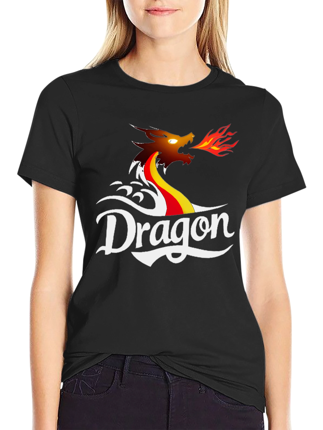 Dragon Graphic T-Shirt - Black Cotton Tee