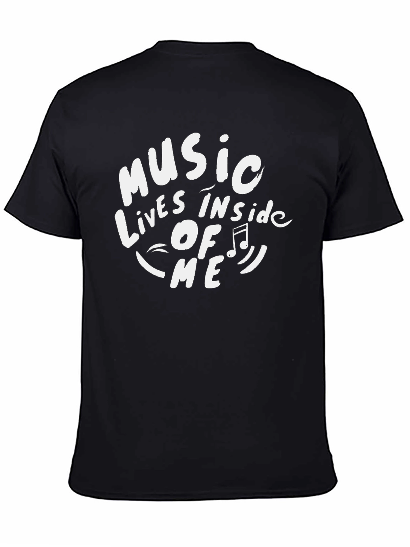 Music Inside Me Graphic Tee - Black Cotton T-Shirt