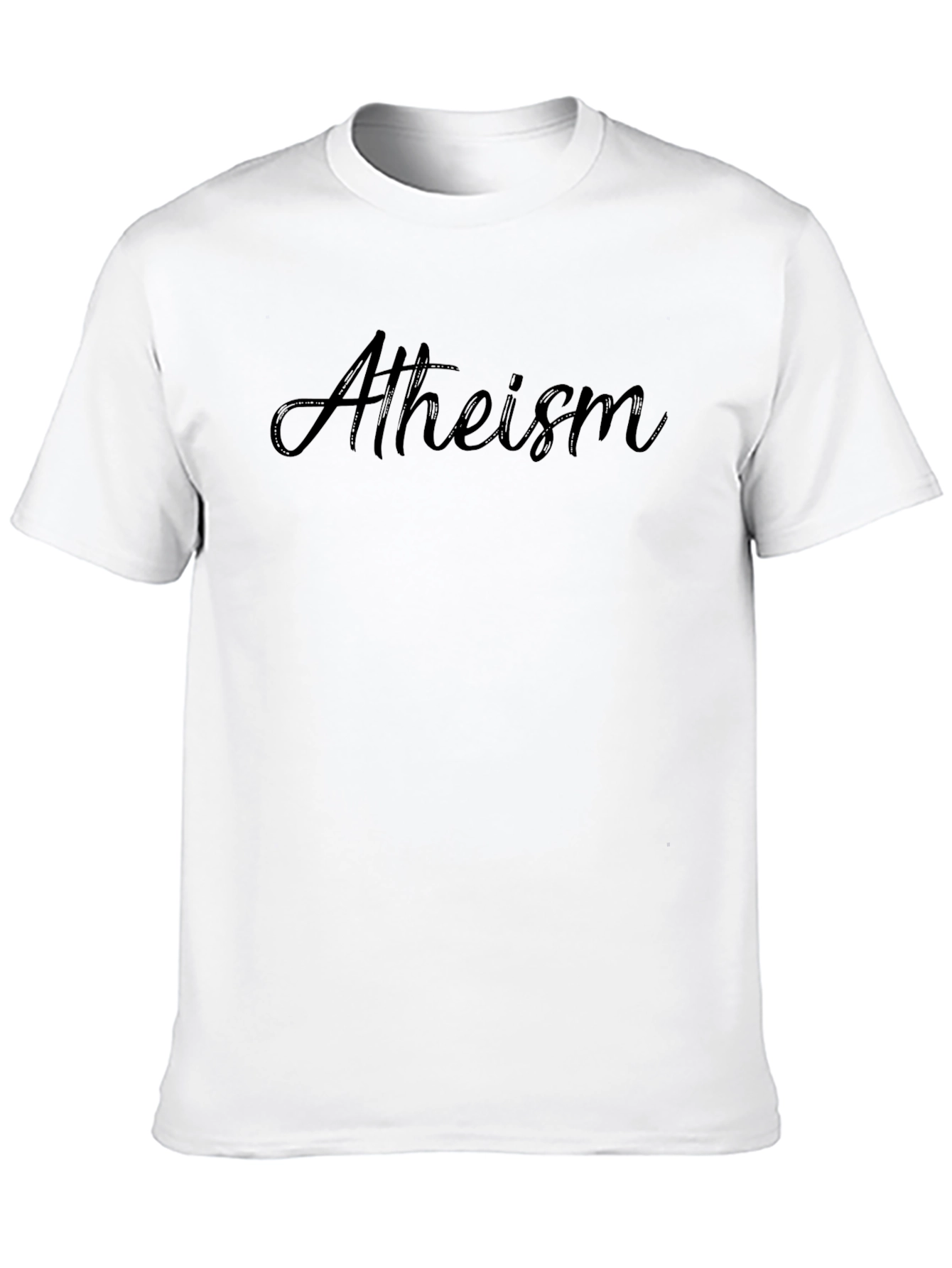 Atheism Script Tee - Comfortable Cotton Blend T-Shirt