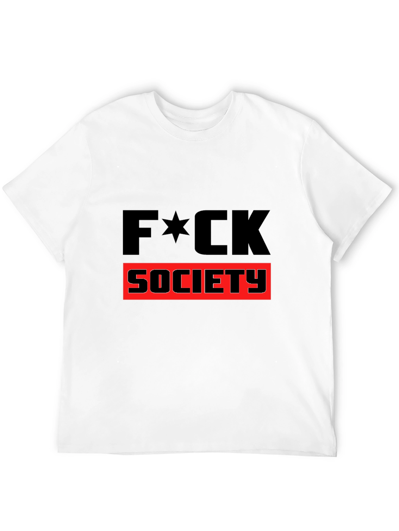 Edgy F*CK SOCIETY Graphic Print Black T-Shirt