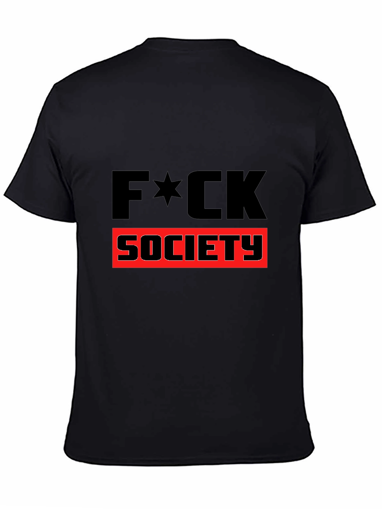 Edgy F*CK SOCIETY Graphic Print Black T-Shirt