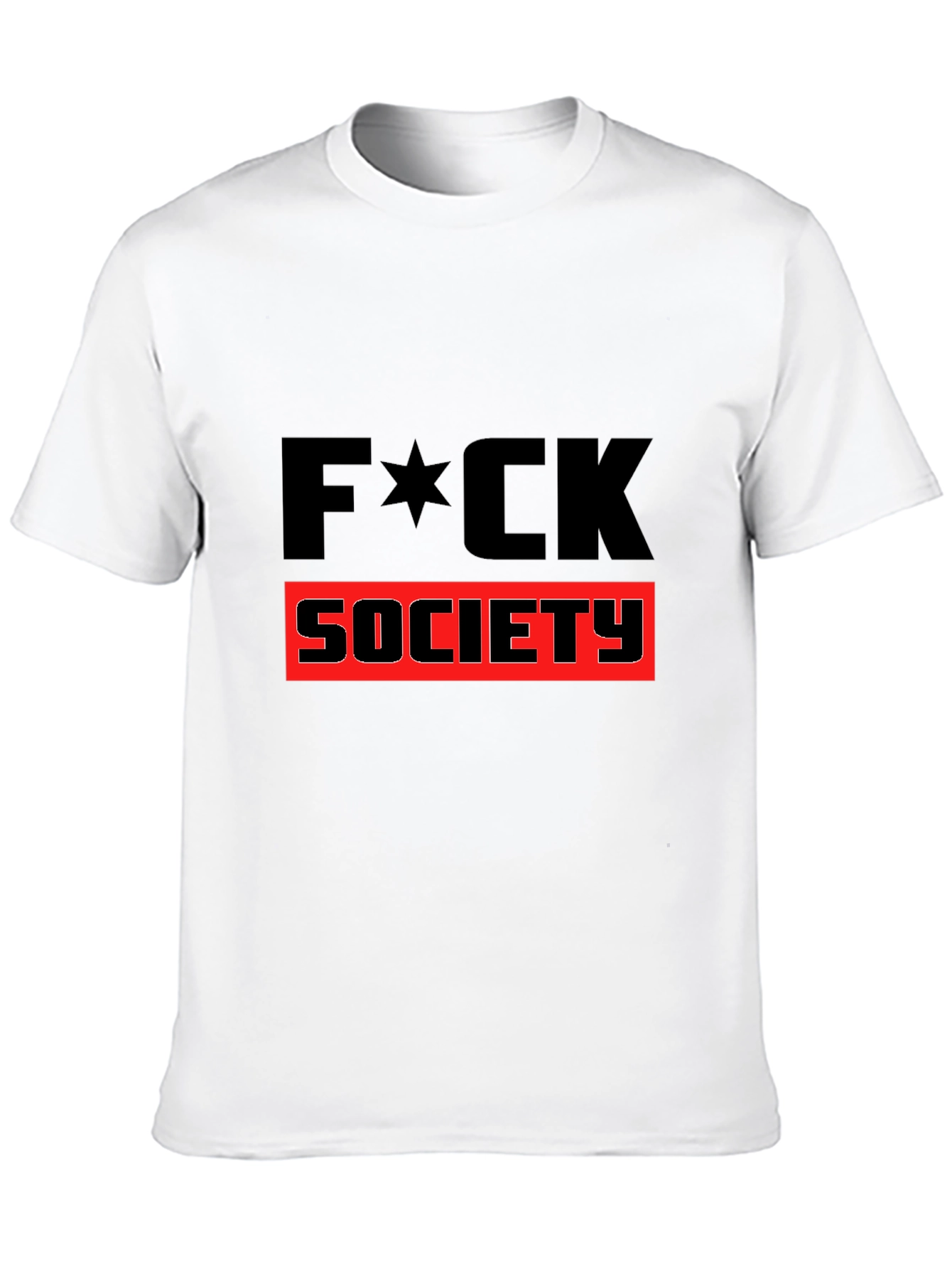 Edgy F*CK SOCIETY Graphic Print Black T-Shirt
