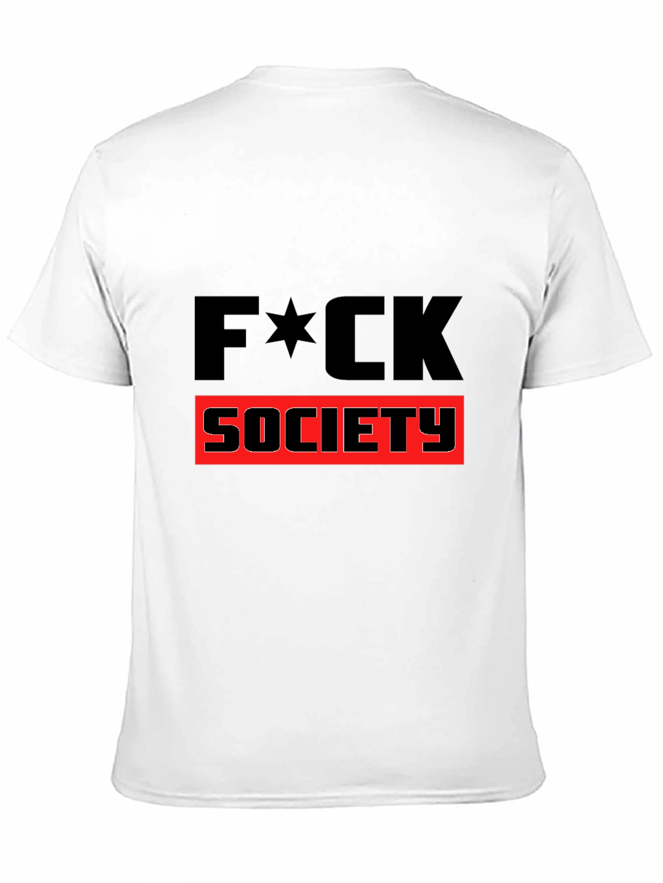 Edgy F*CK SOCIETY Graphic Print Black T-Shirt
