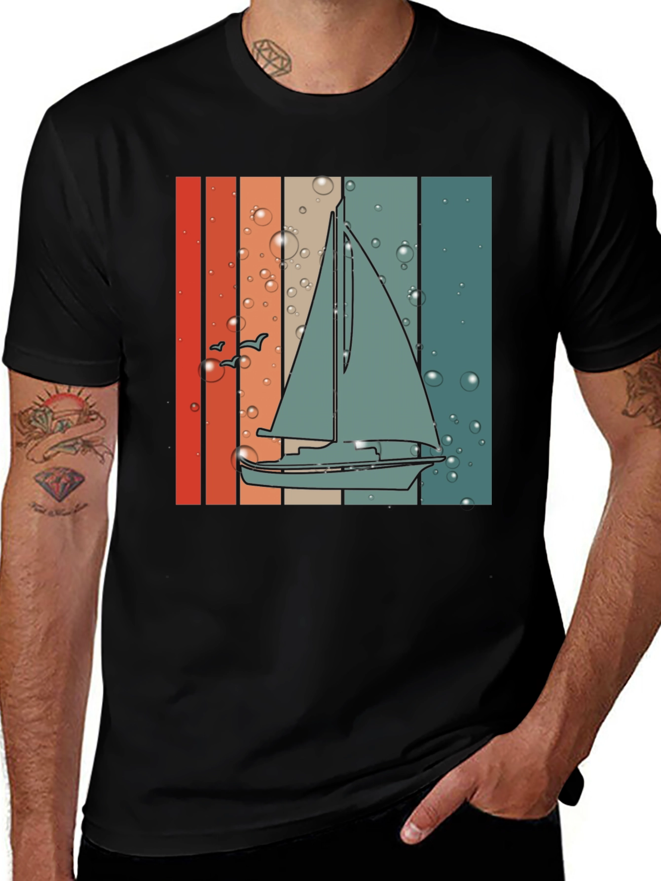 Retro Sailboat Graphic Tee - Coastal Vibes