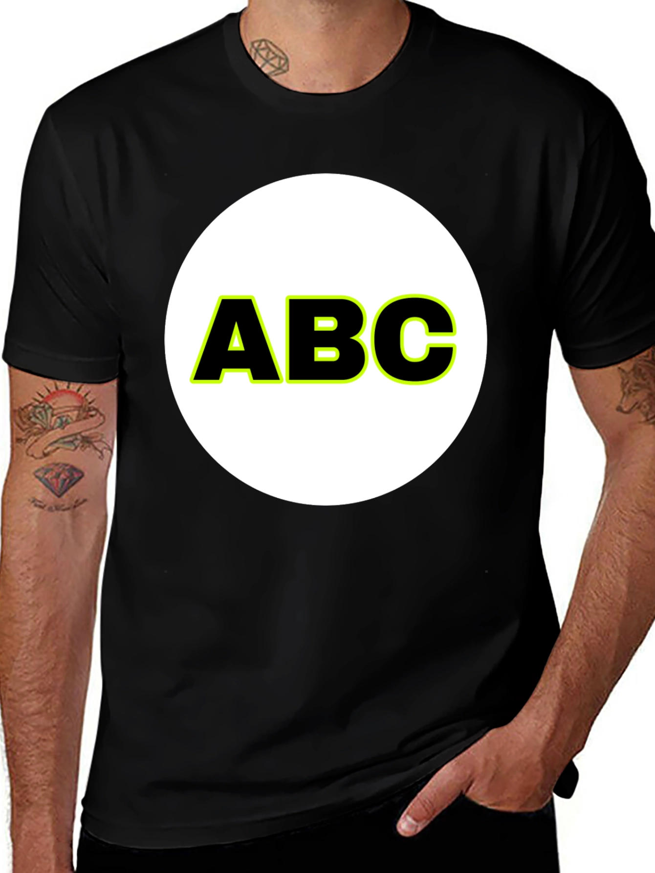 ABC Graphic Print Crew Neck T-Shirt