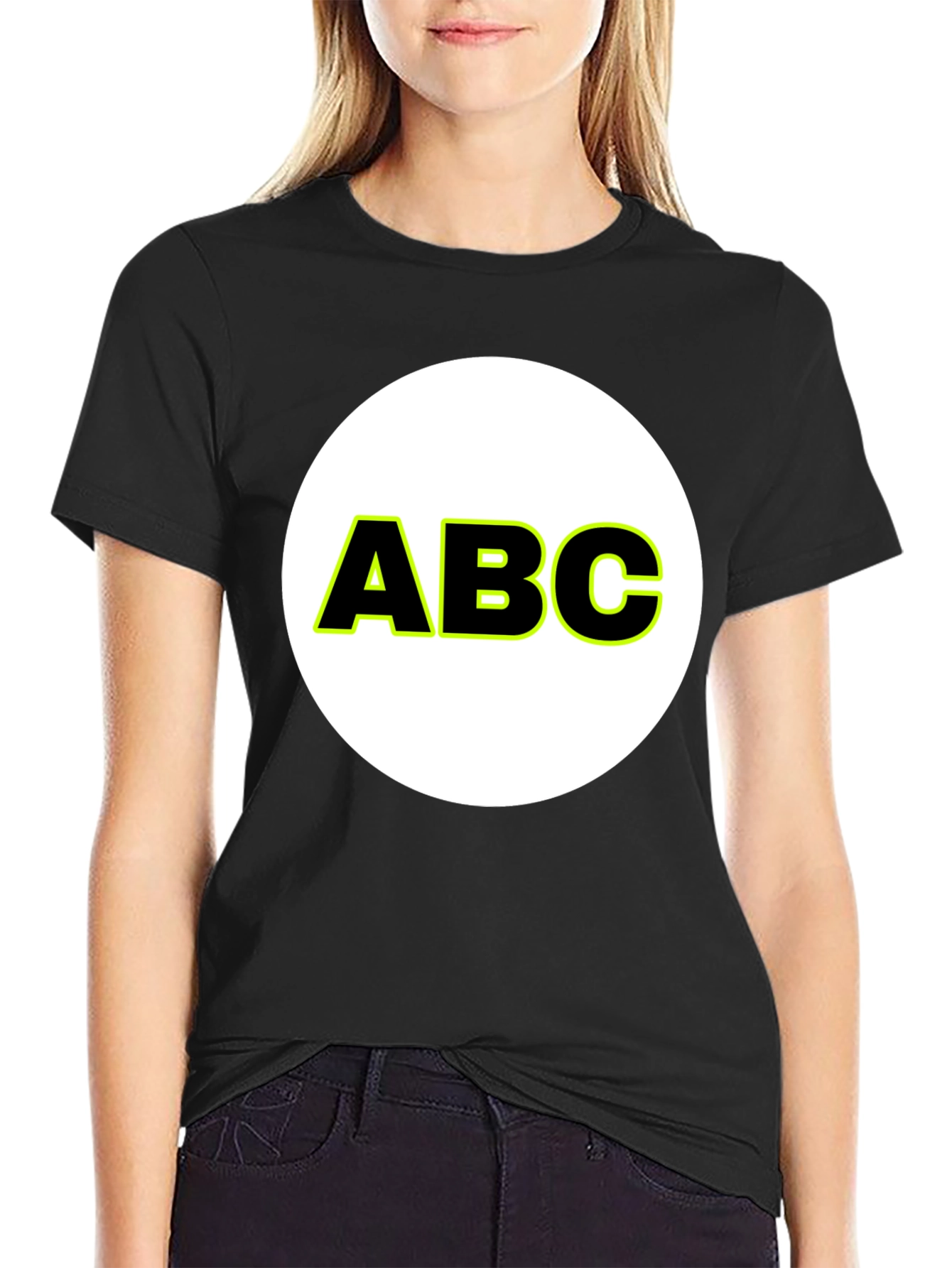 ABC Graphic Print Crew Neck T-Shirt