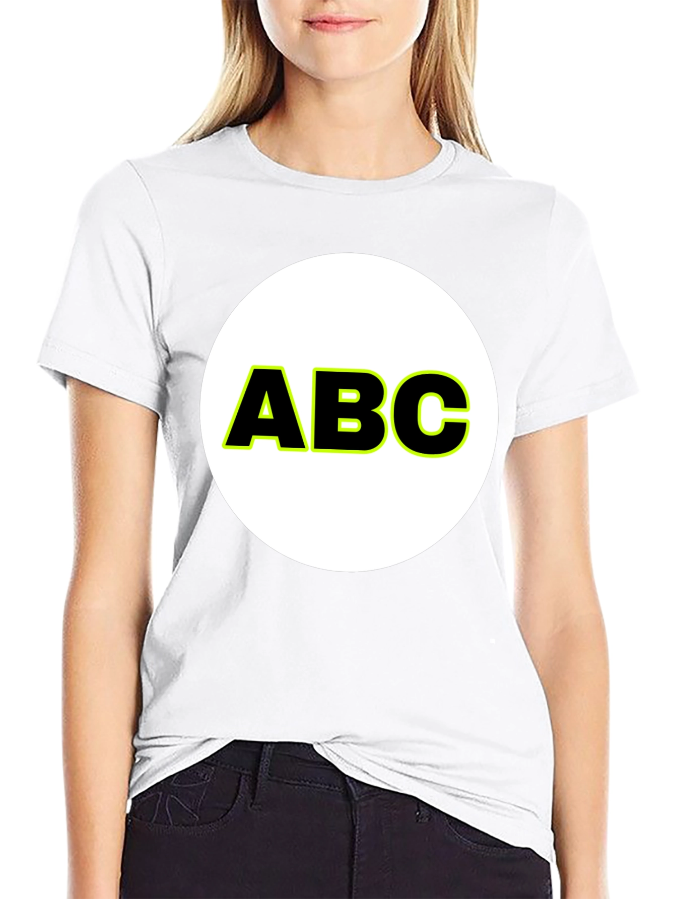 ABC Graphic Print Crew Neck T-Shirt