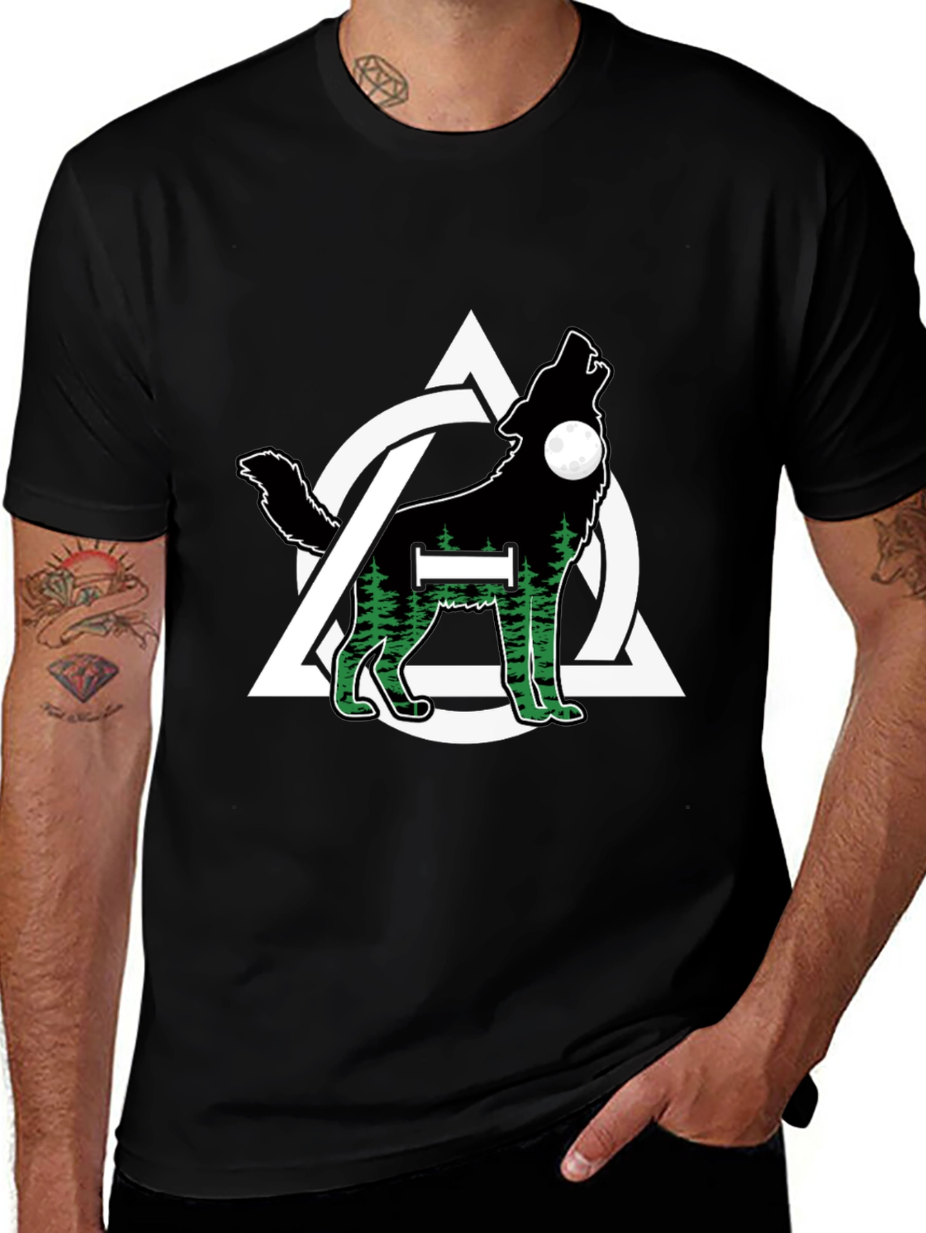Wolf and Triquetra Design T-Shirt