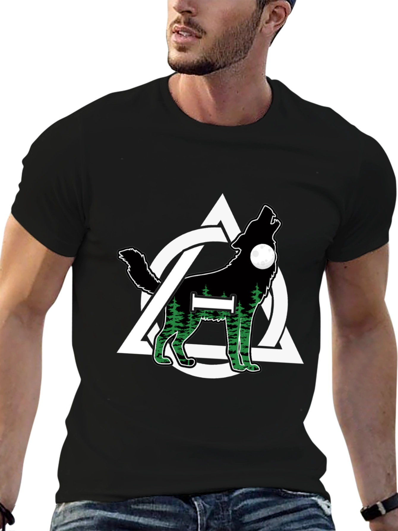 Wolf and Triquetra Design T-Shirt