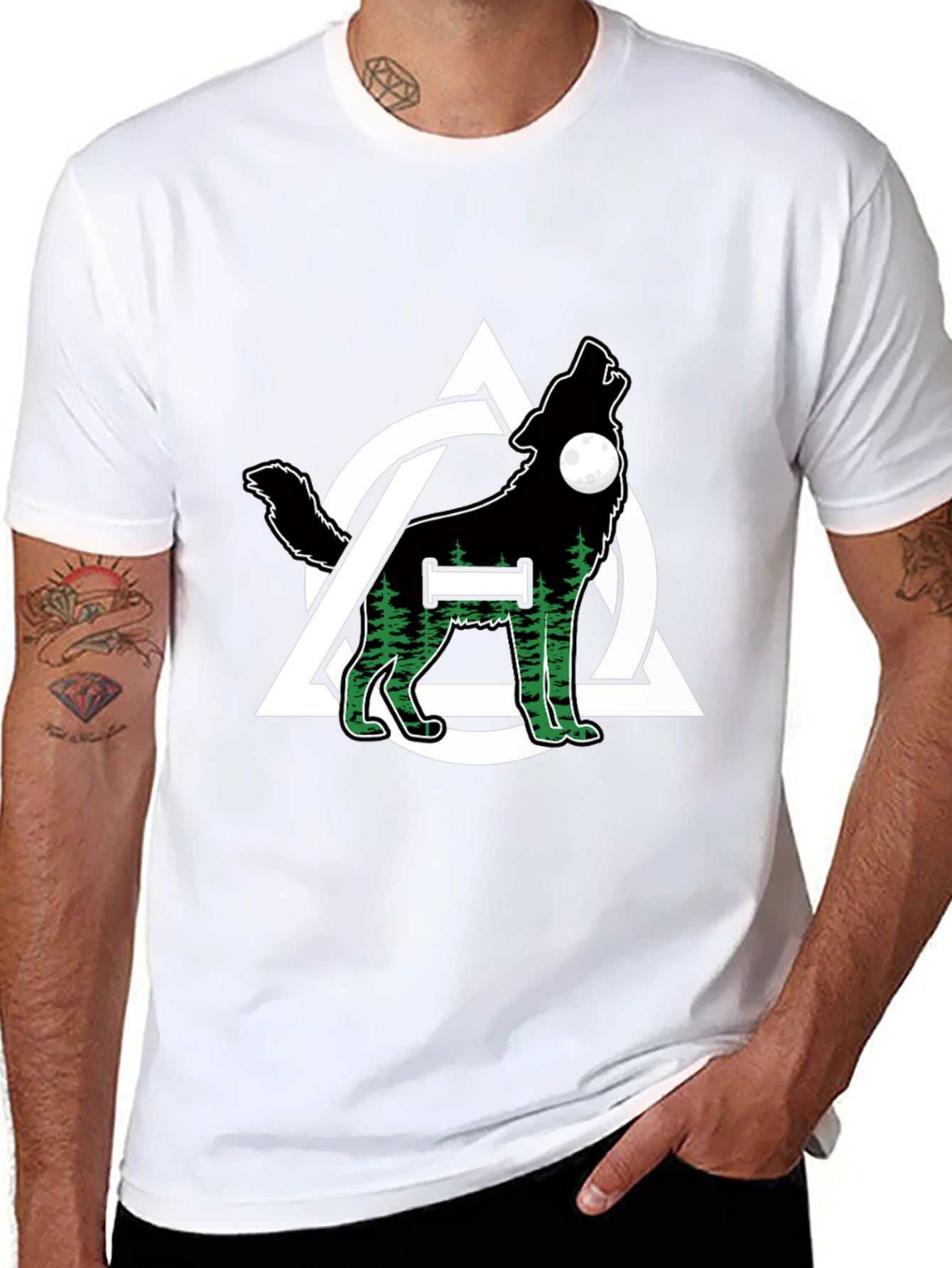 Wolf and Triquetra Design T-Shirt
