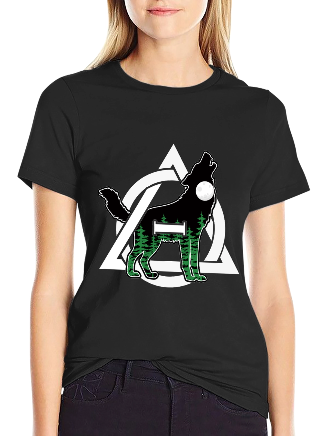 Wolf and Triquetra Design T-Shirt