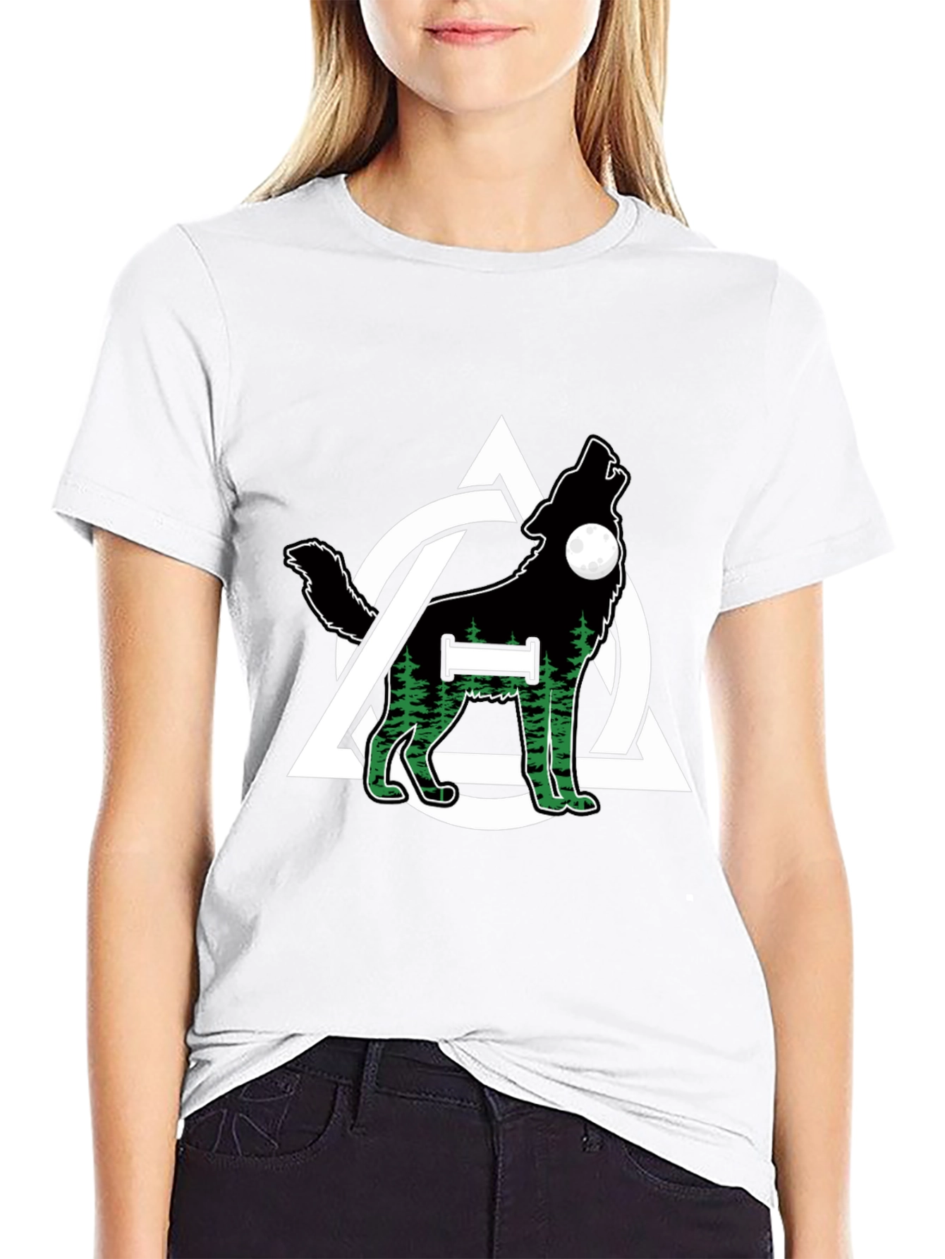 Wolf and Triquetra Design T-Shirt