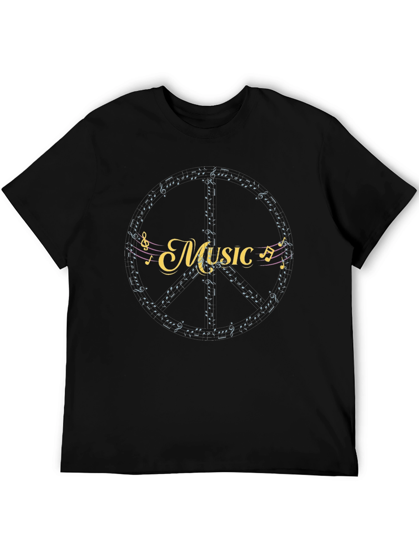 Music Peace Sign T-Shirt - Black