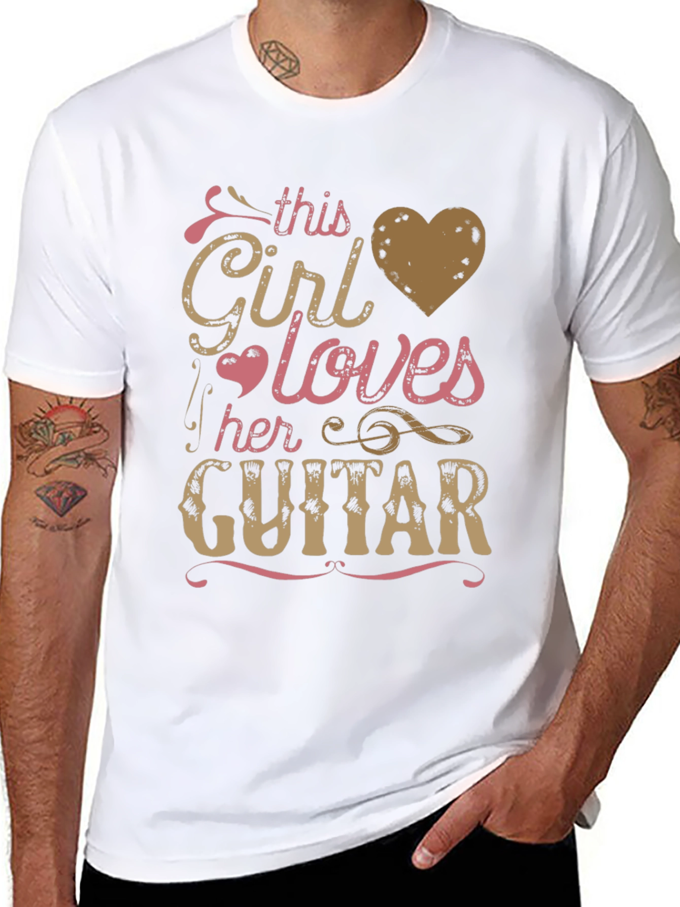 This Girl Loves Her Guitar Black Graphic Tee
