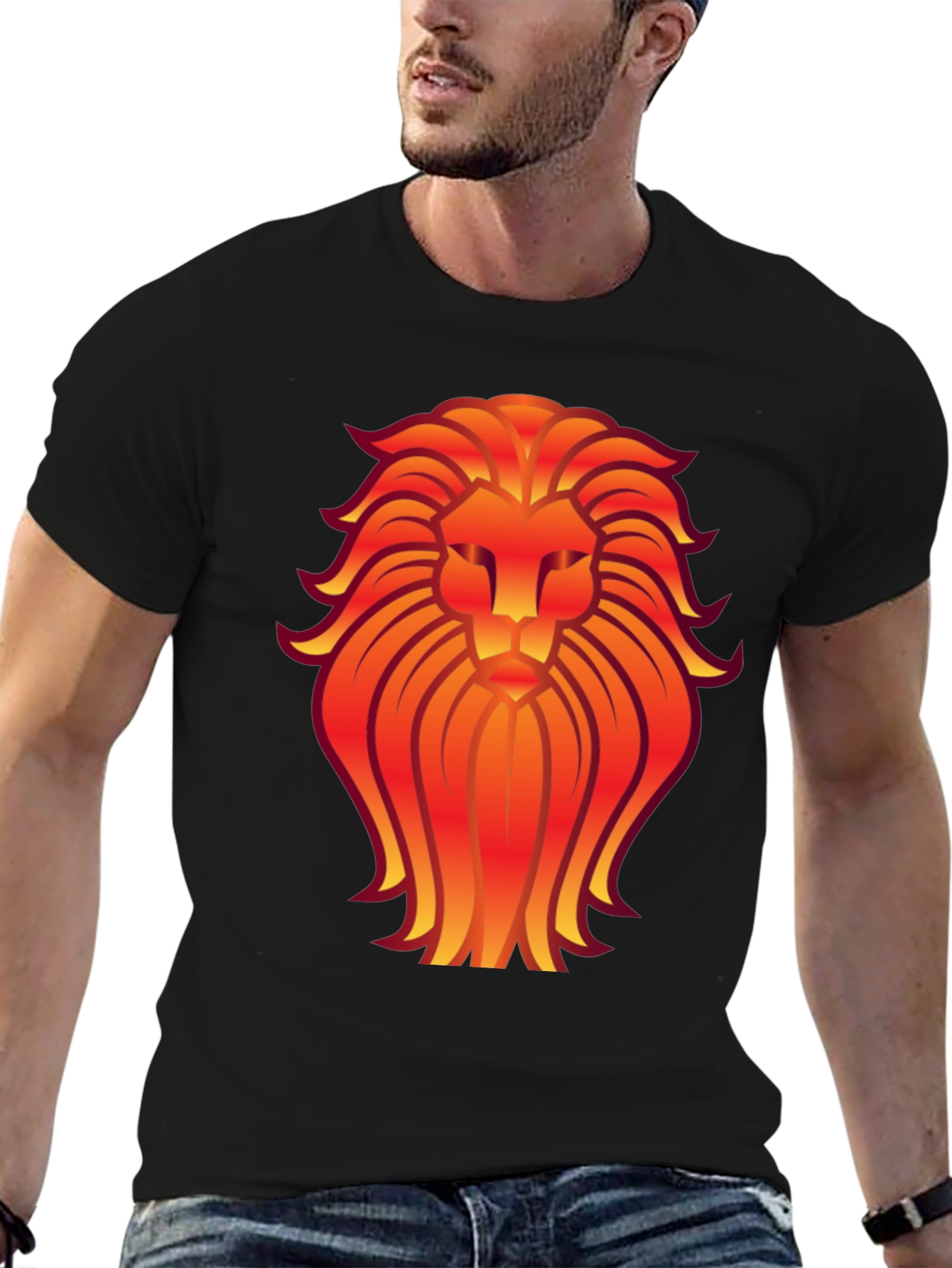 Fiery Lion Graphic Tee - Bold & Stylish
