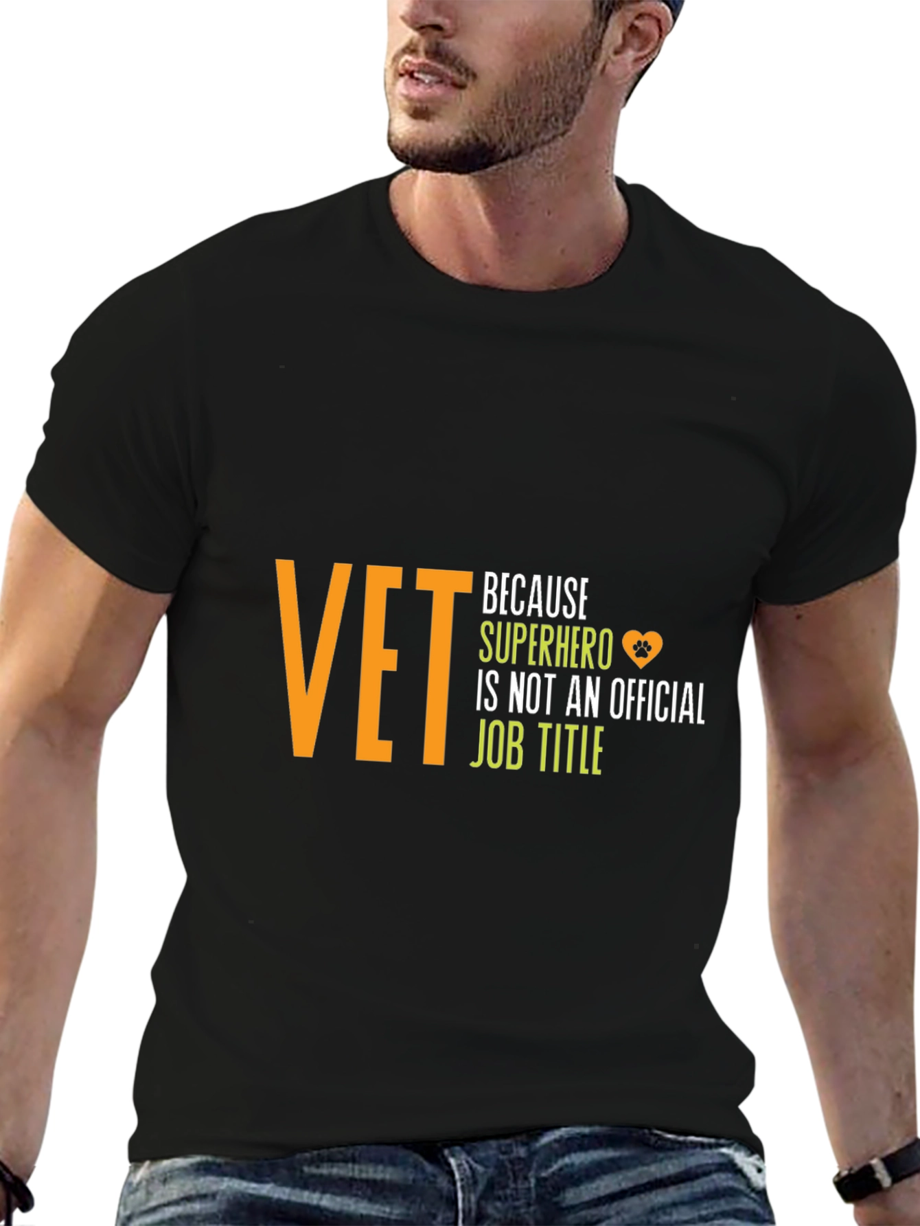 Vet Superhero T-Shirt - Black Cotton Tee