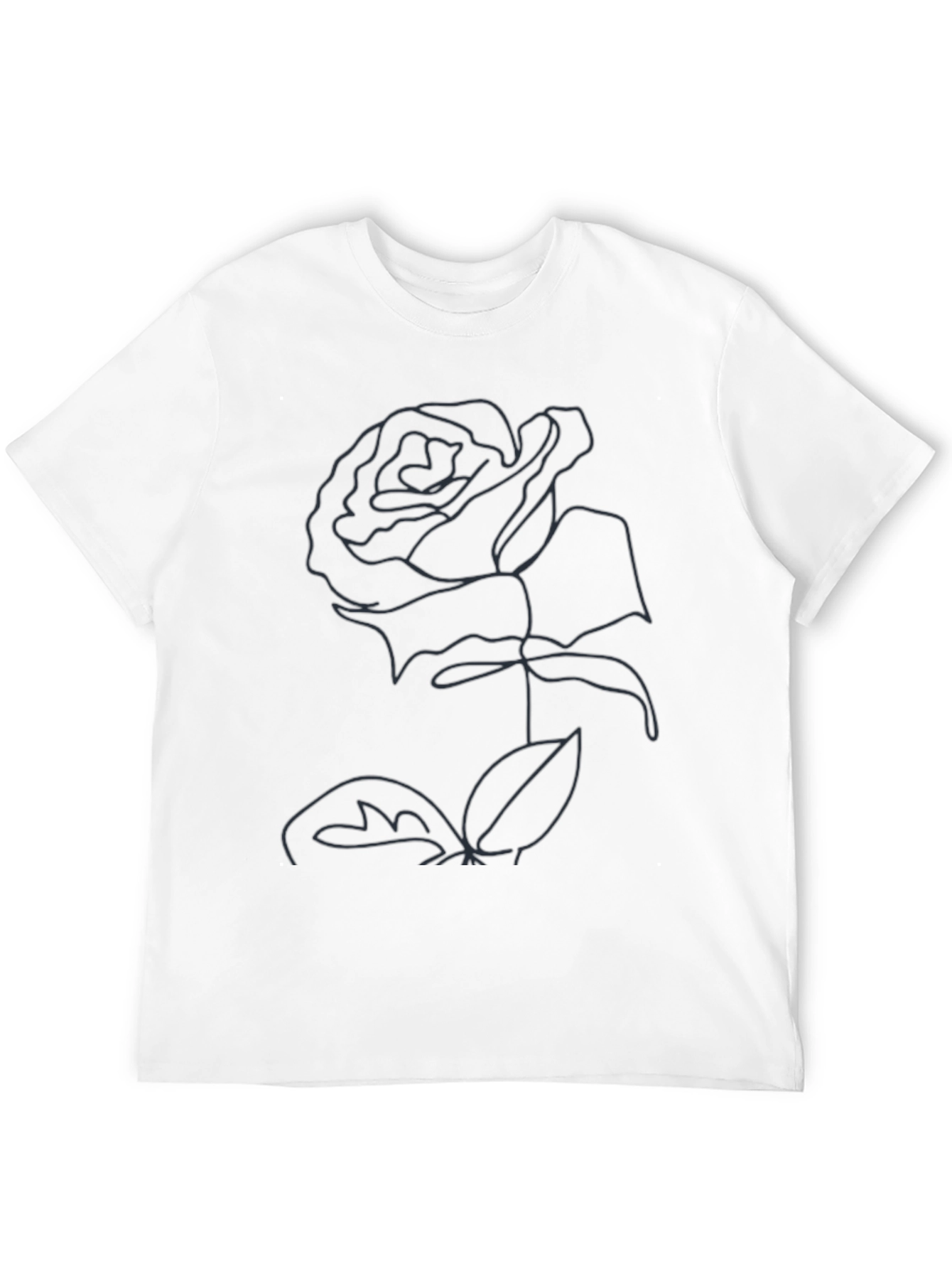 Minimalist Rose Outline Graphic Tee