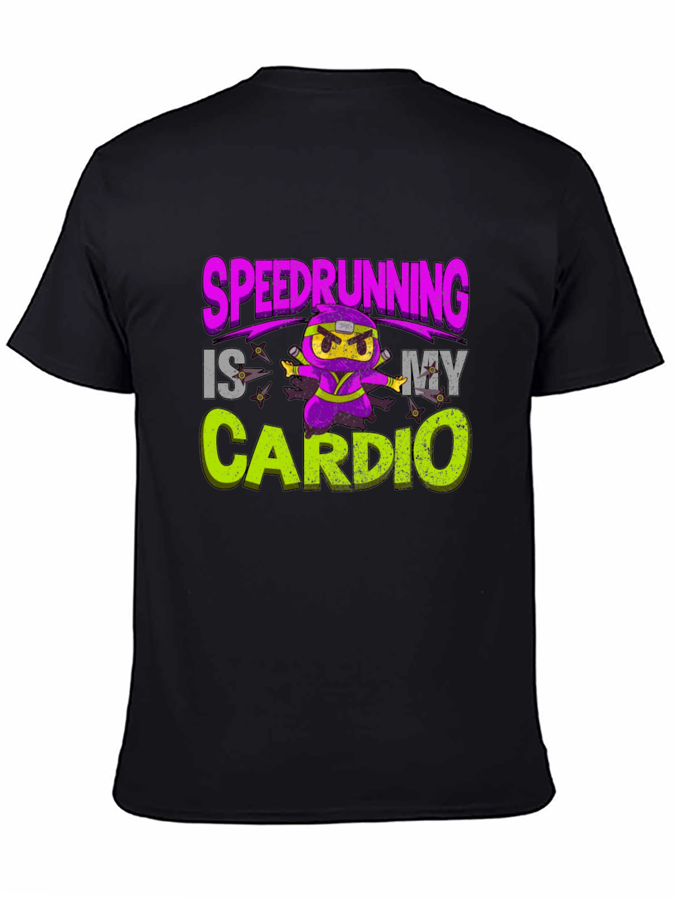 Speedrunning Is My Cardio Black T-Shirt