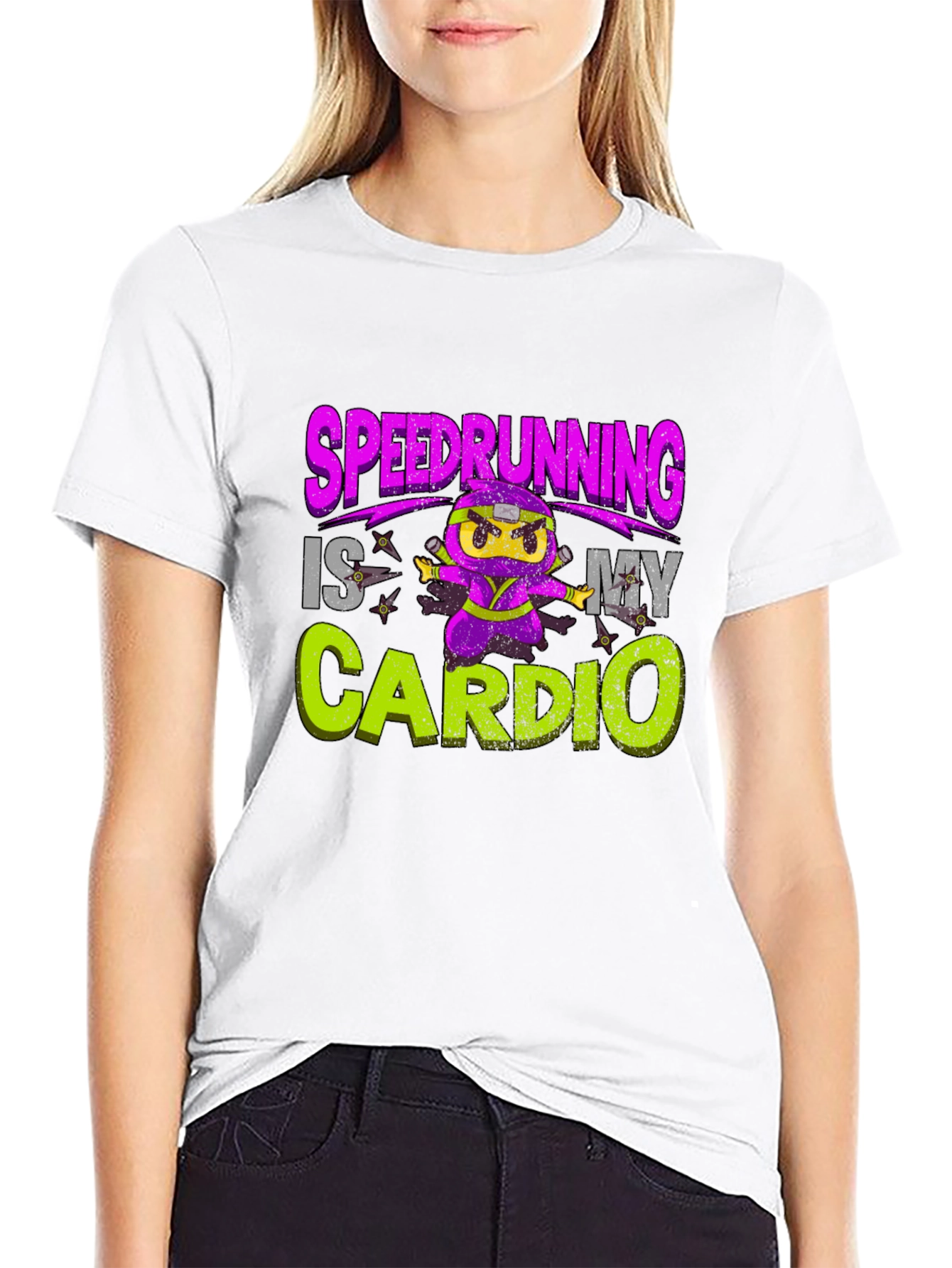 Speedrunning Is My Cardio Black T-Shirt