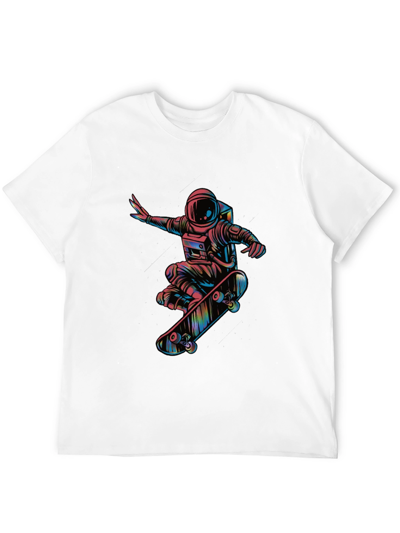 Skateboarding Astronaut Graphic Tee - Black