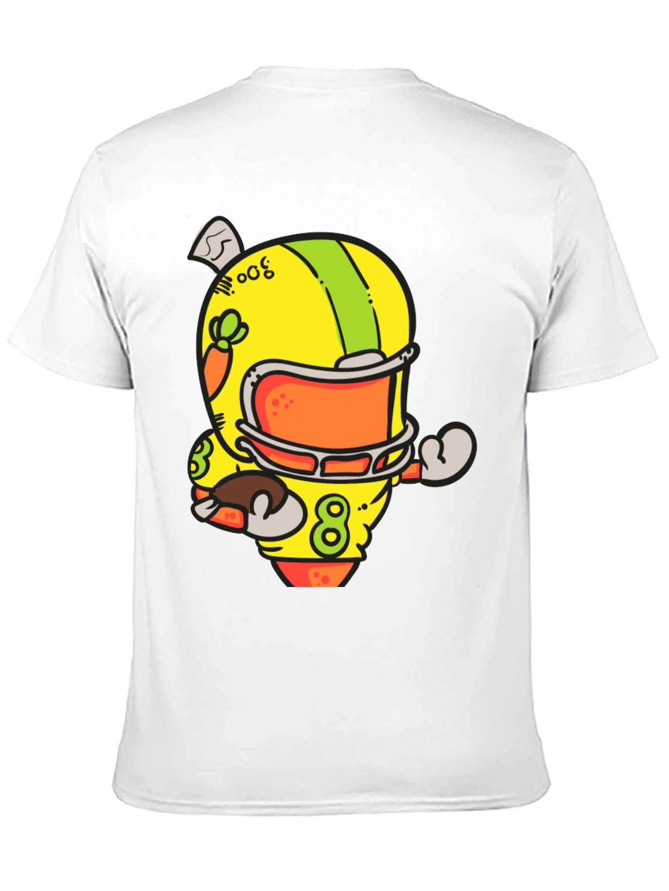 Cartoon Football Helmet Graphic T-Shirt
