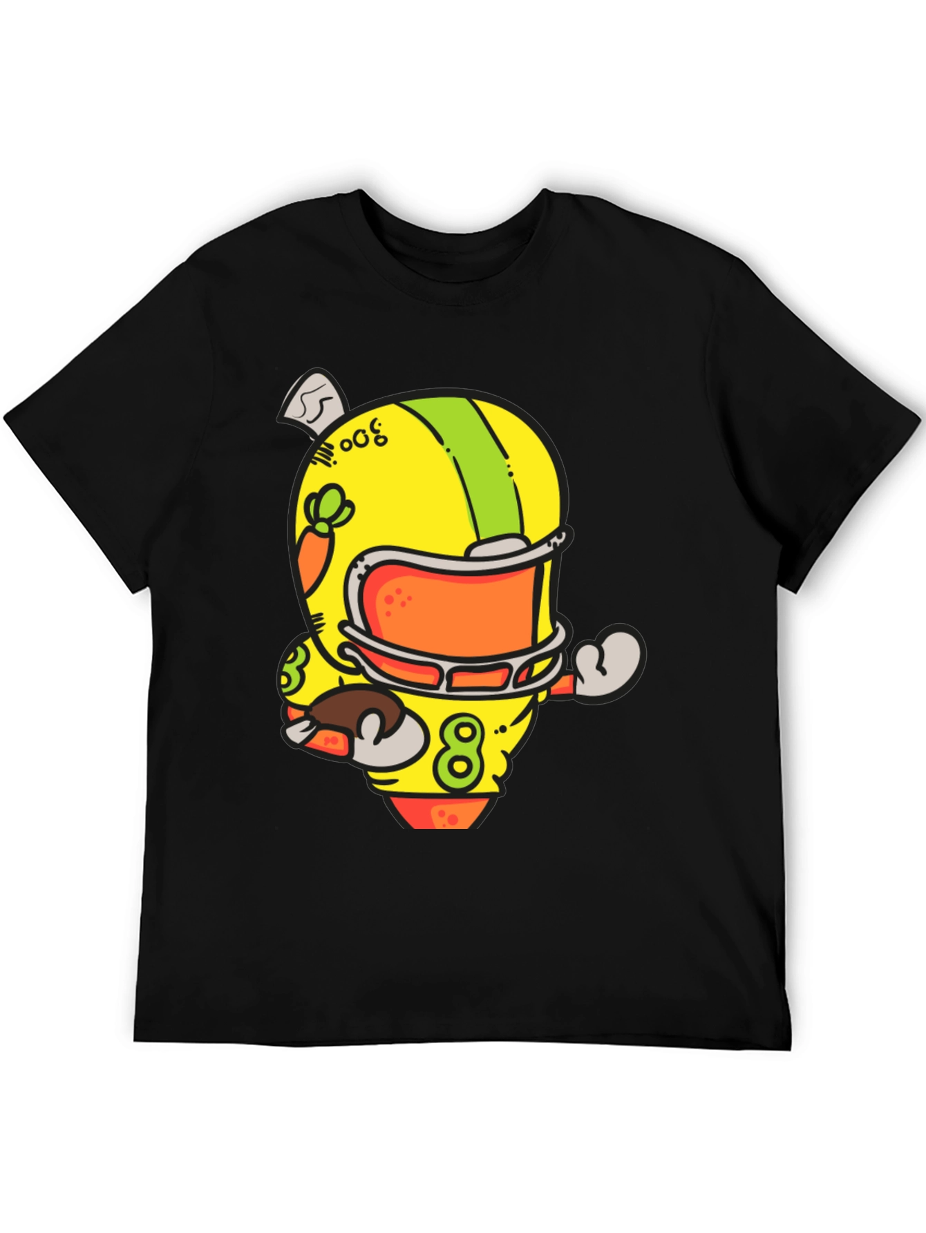 Cartoon Football Helmet Graphic T-Shirt