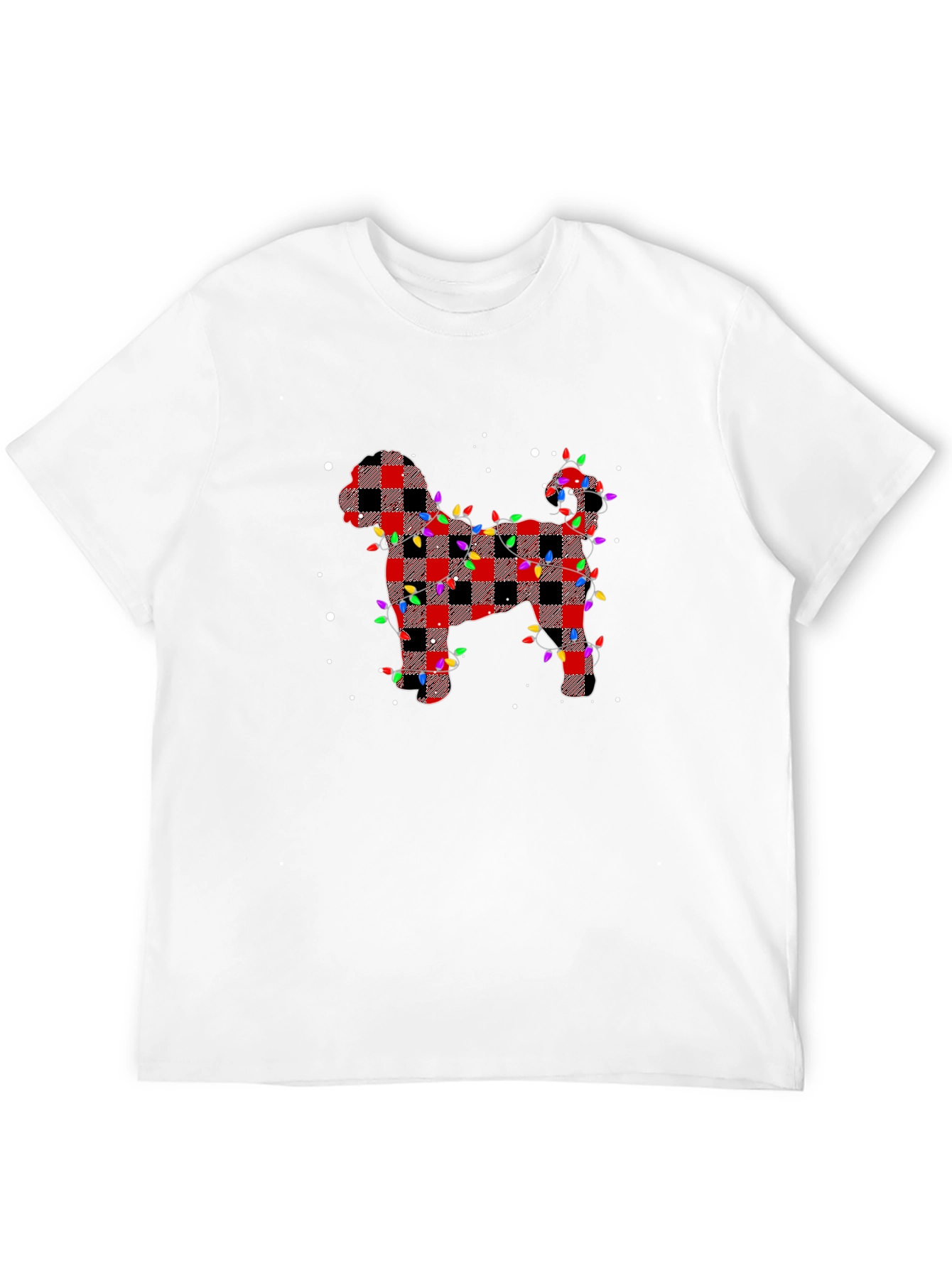 Plaid Dog Christmas Lights T-Shirt