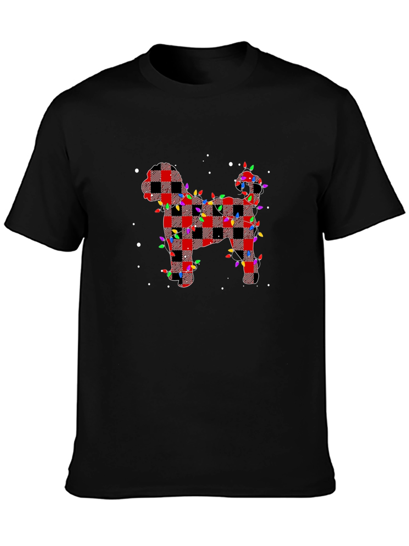 Plaid Dog Christmas Lights T-Shirt
