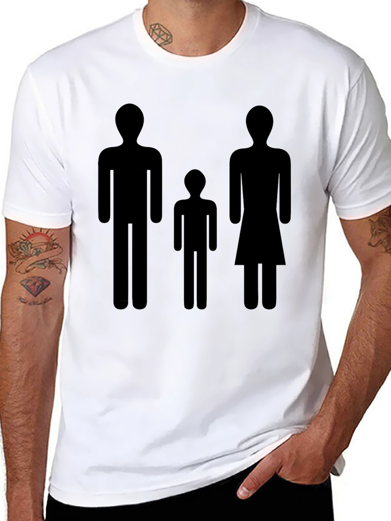 Family Silhouette Black T-Shirt
