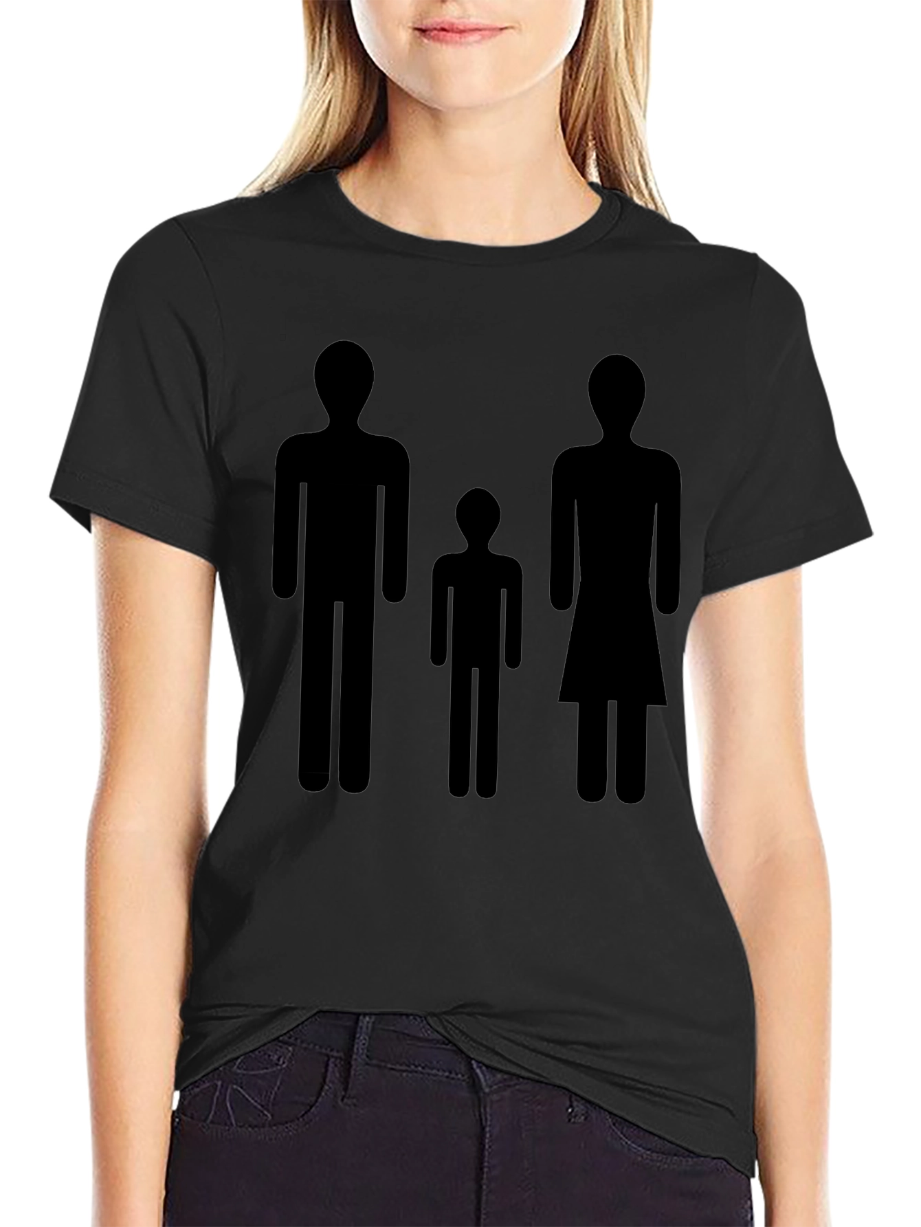 Family Silhouette Black T-Shirt