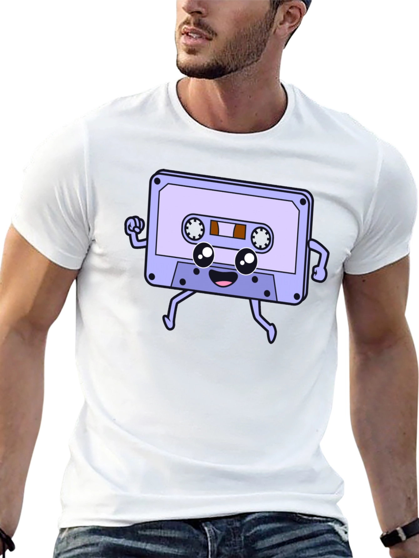 Retro Cassette Tape Cartoon Graphic Tee