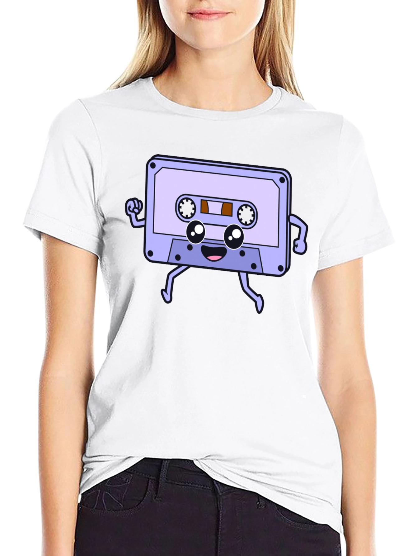 Retro Cassette Tape Cartoon Graphic Tee