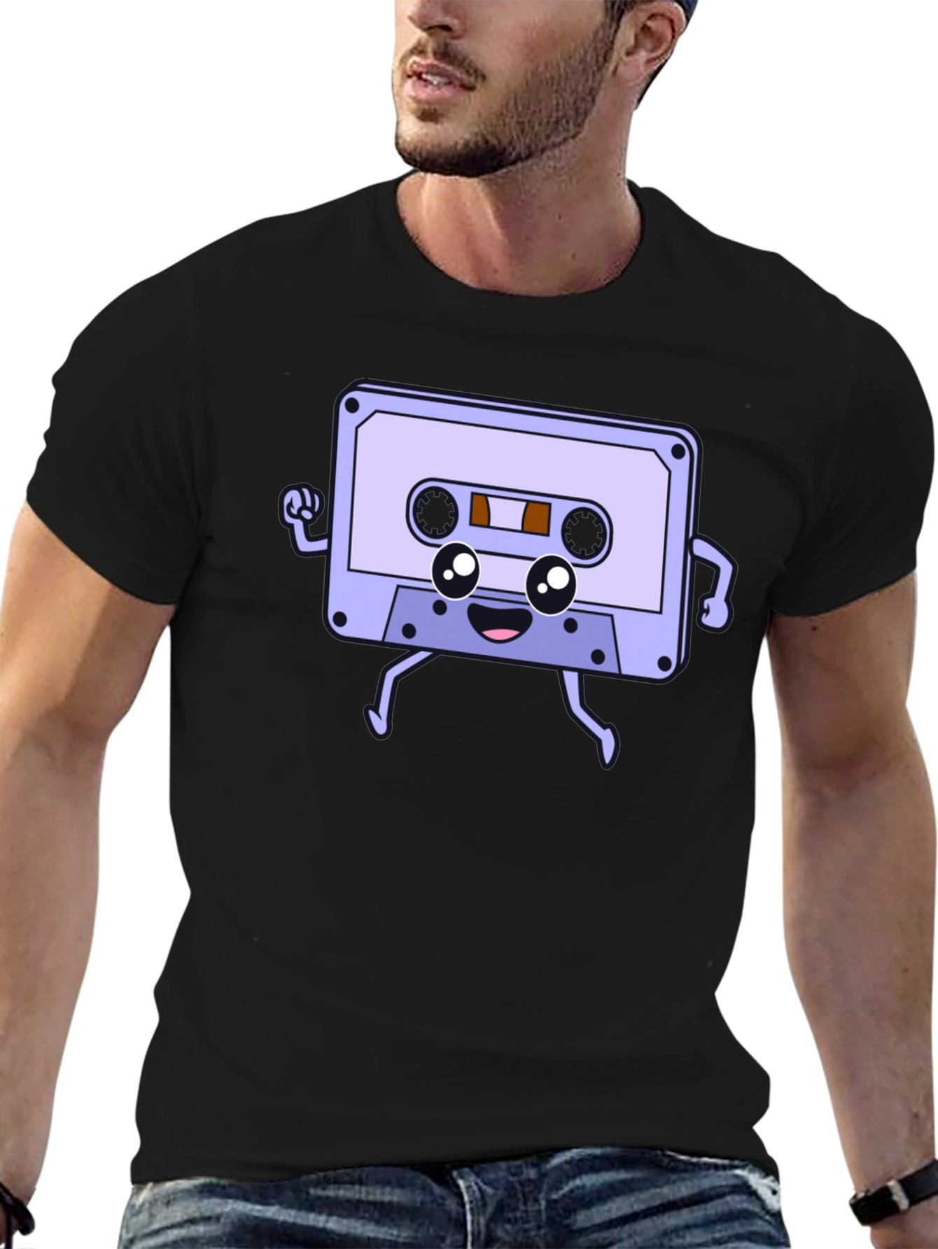 Retro Cassette Tape Cartoon Graphic Tee