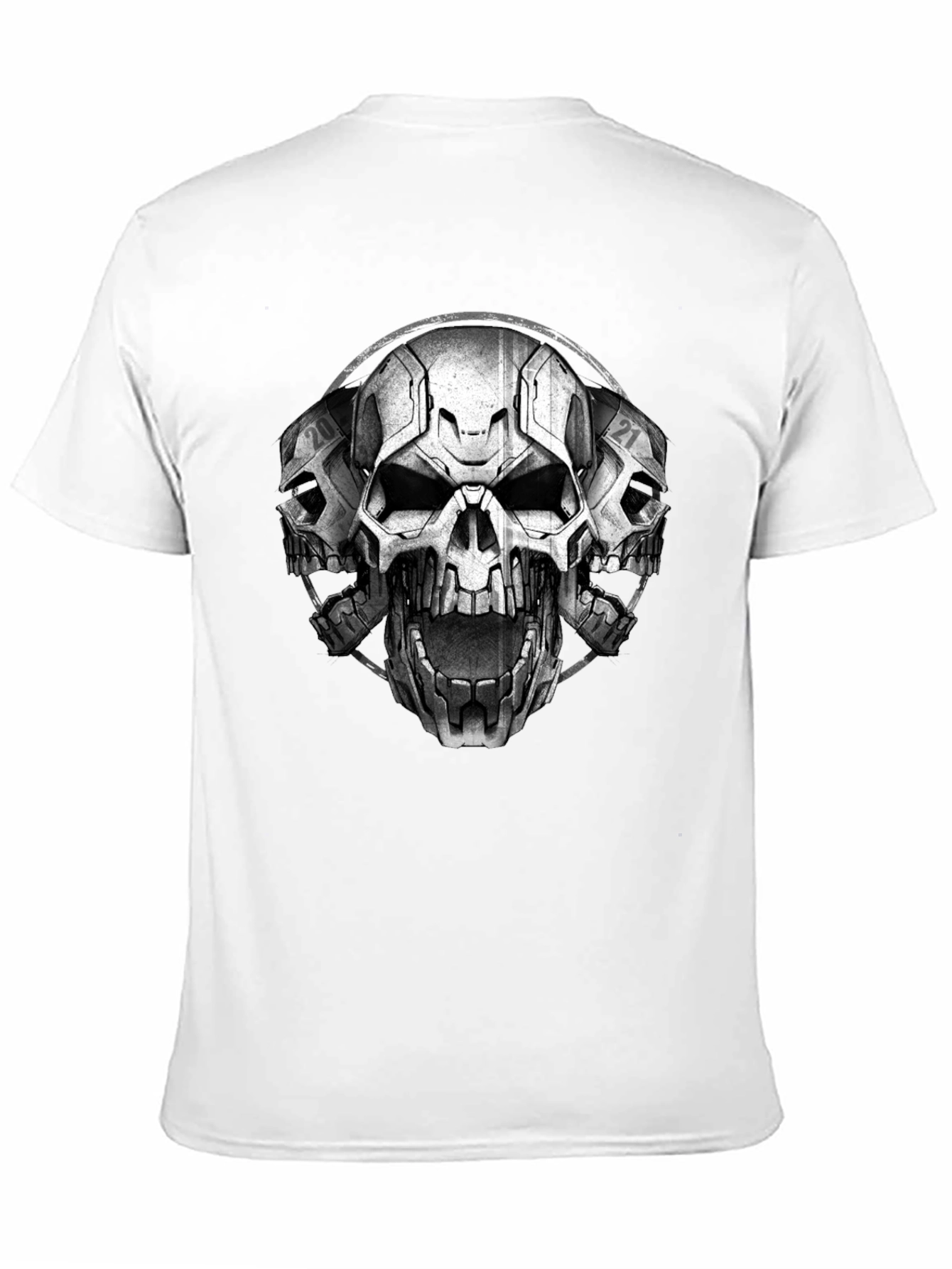 Triple Skull Graphic T-Shirt - Mens Black Tee