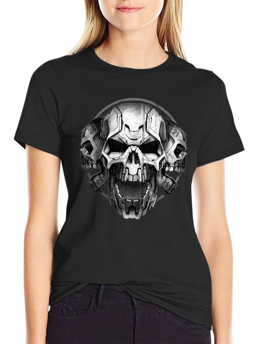 Triple Skull Graphic T-Shirt - Mens Black Tee