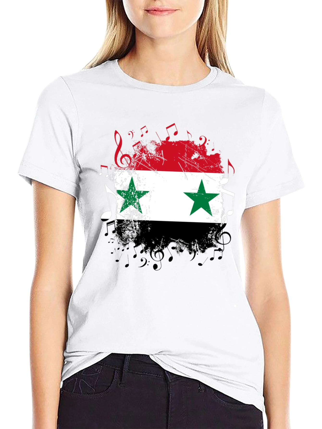 Syria Flag Music T-Shirt - Patriotic Tee